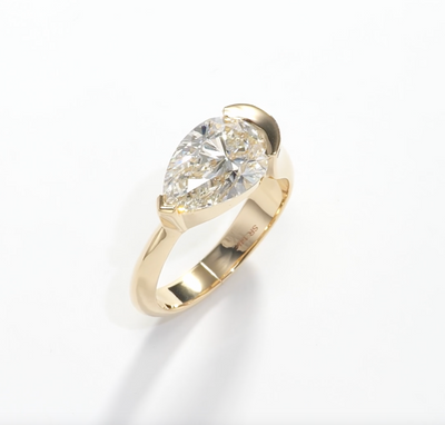 Pear Signet Engagement Ring