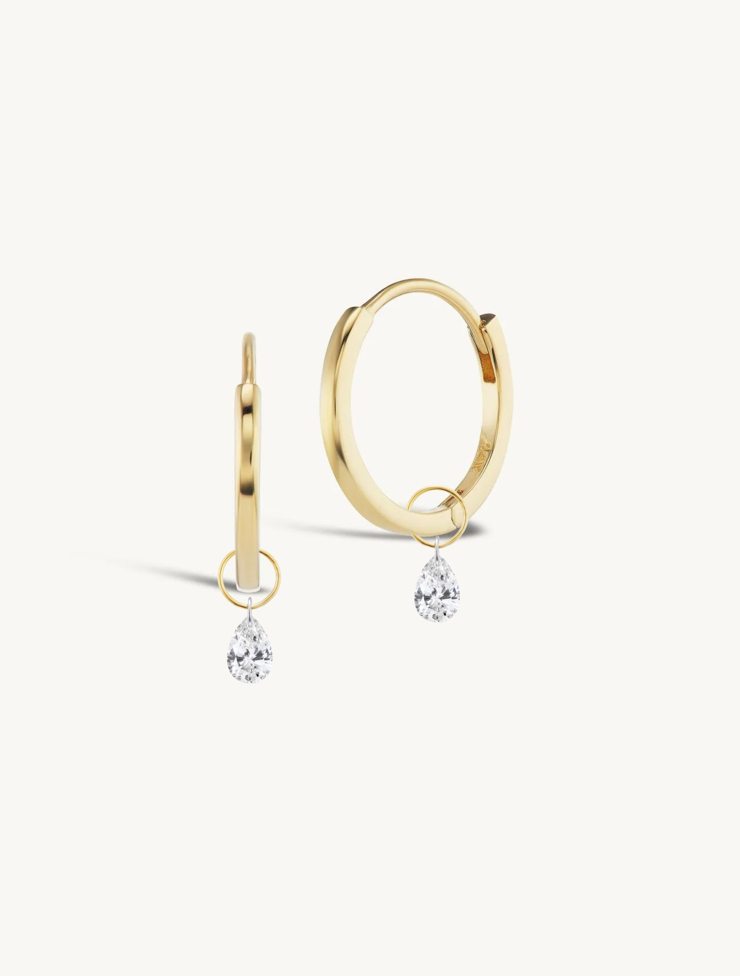 12mm Gold Huggies + Free Mini Diamond Charms