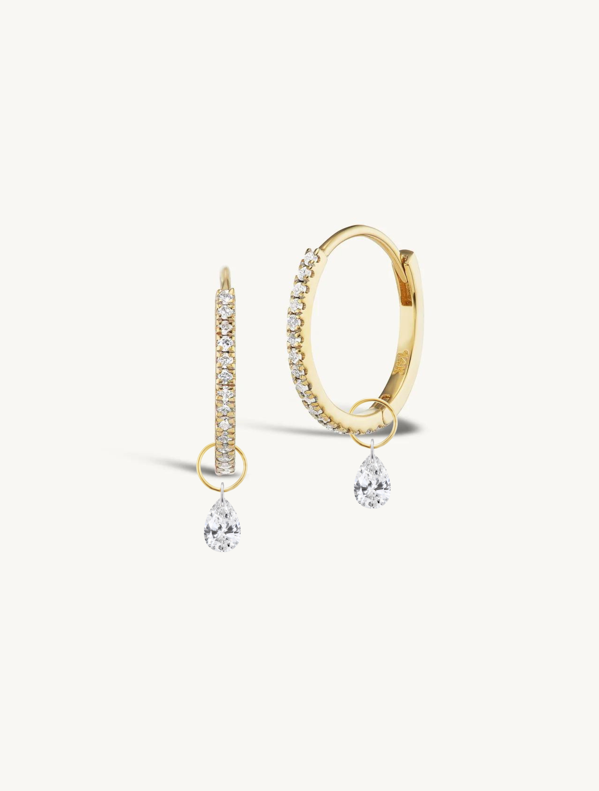 12mm Pave Huggies + Free Mini Diamond Charms