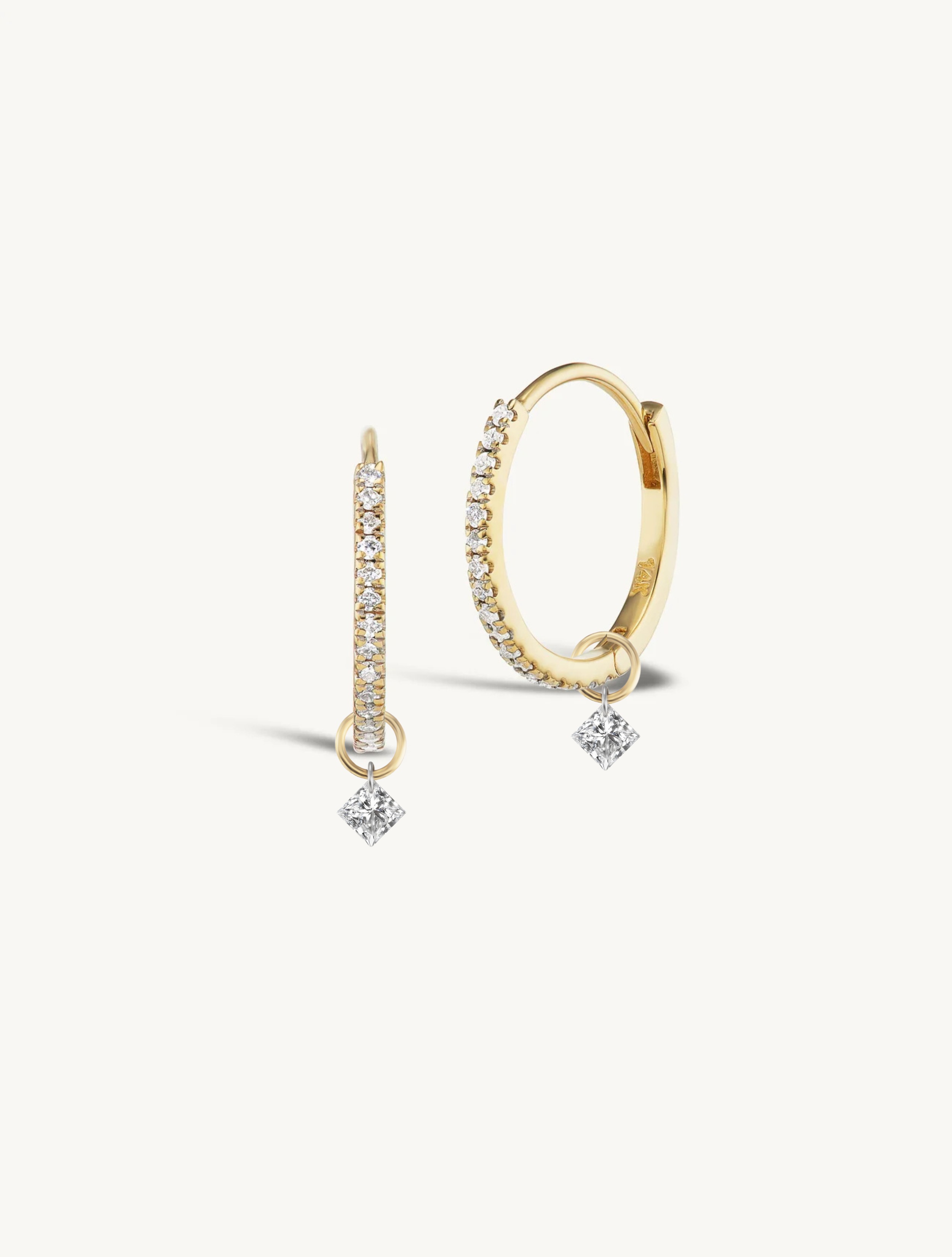 12mm Pave Huggies + Free Mini Diamond Charms