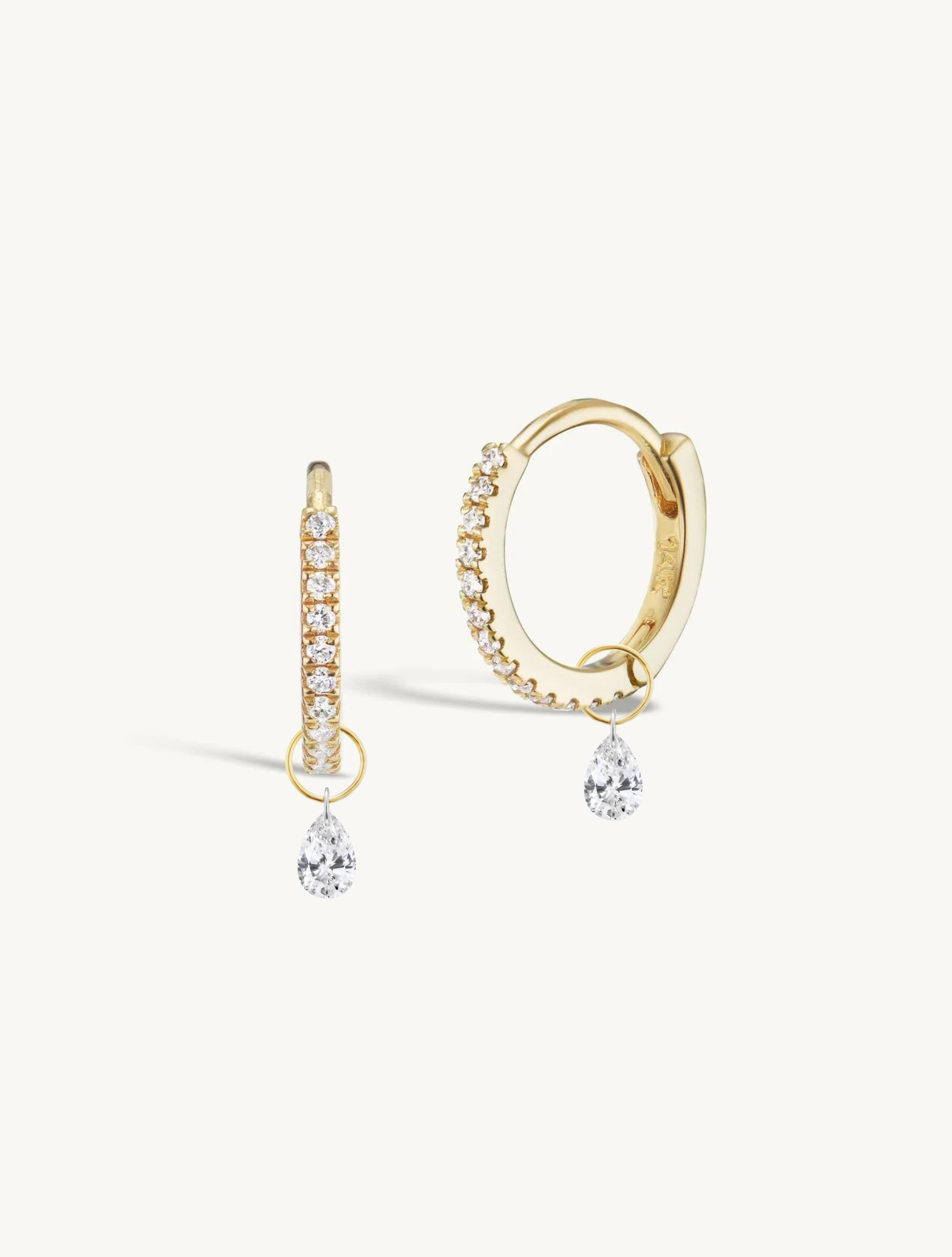 8mm Pave Huggies + Free Mini Diamond Charms
