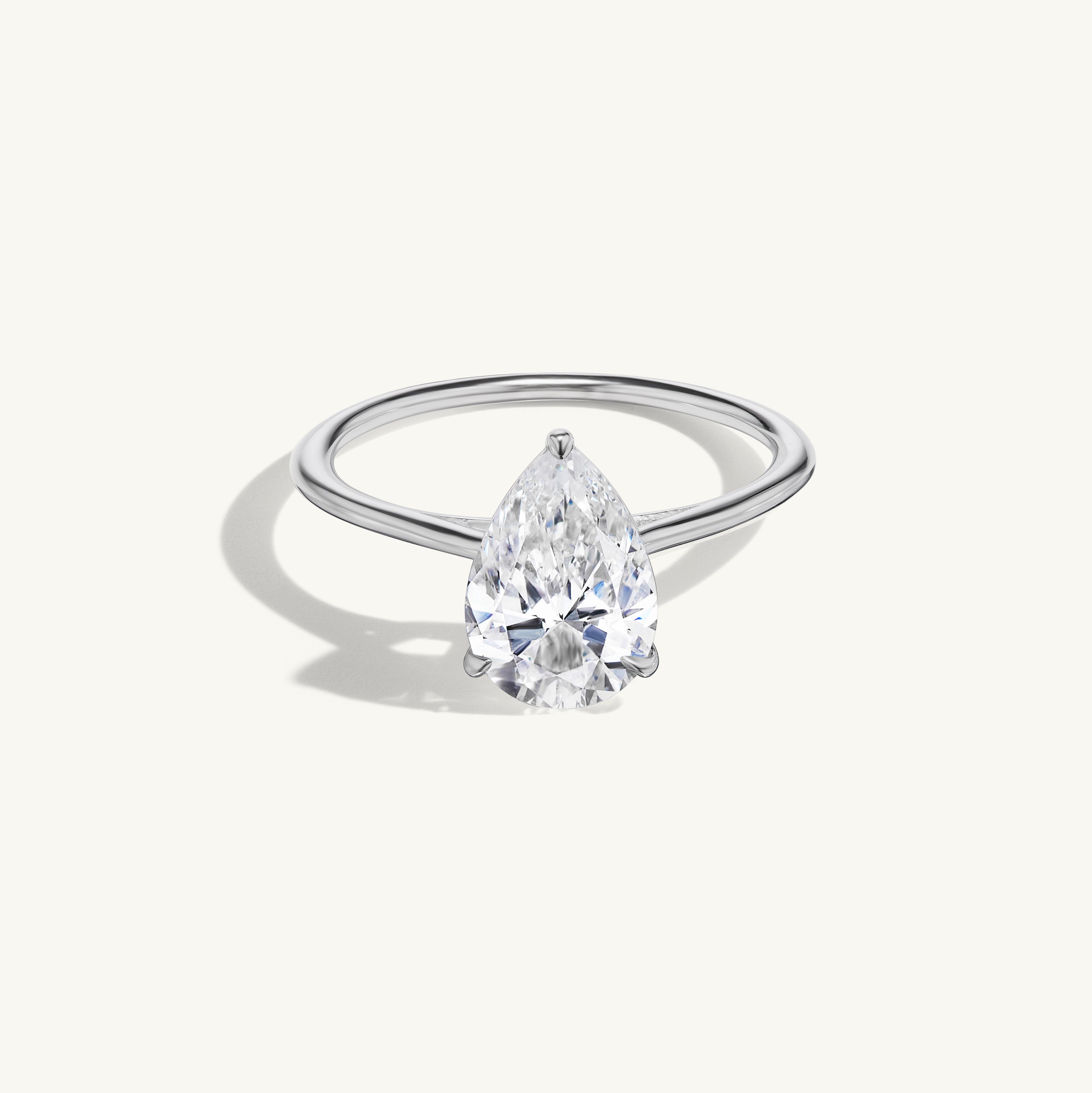 Floating Pear Engagement Ring