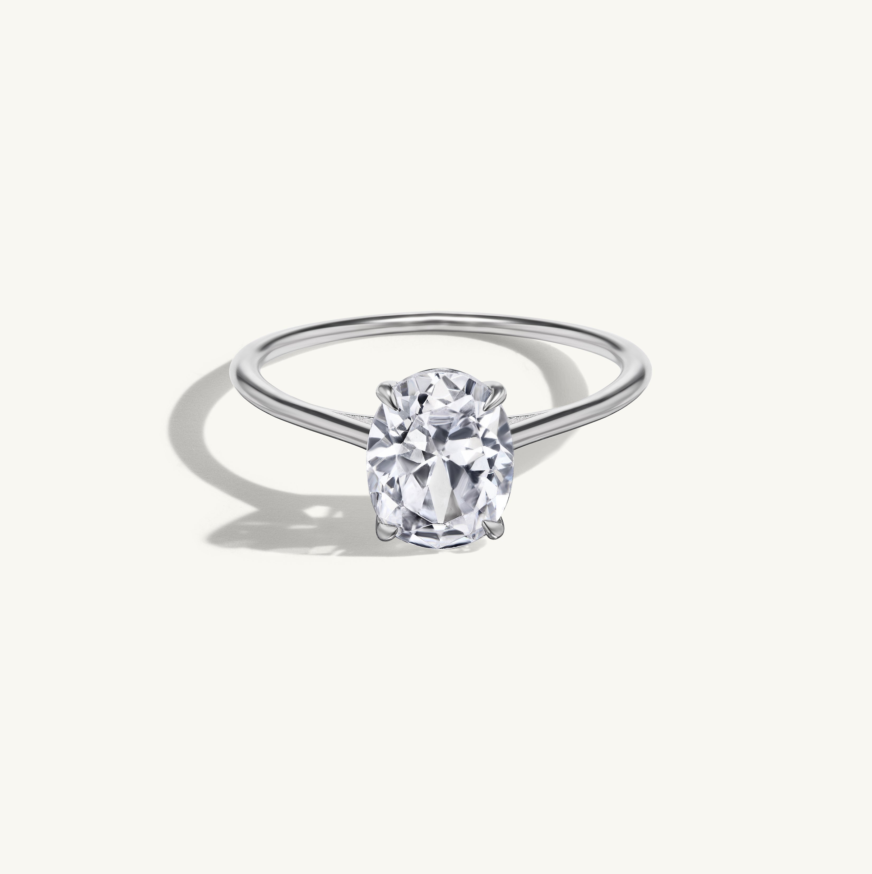 Floating Oval Engagement Ring