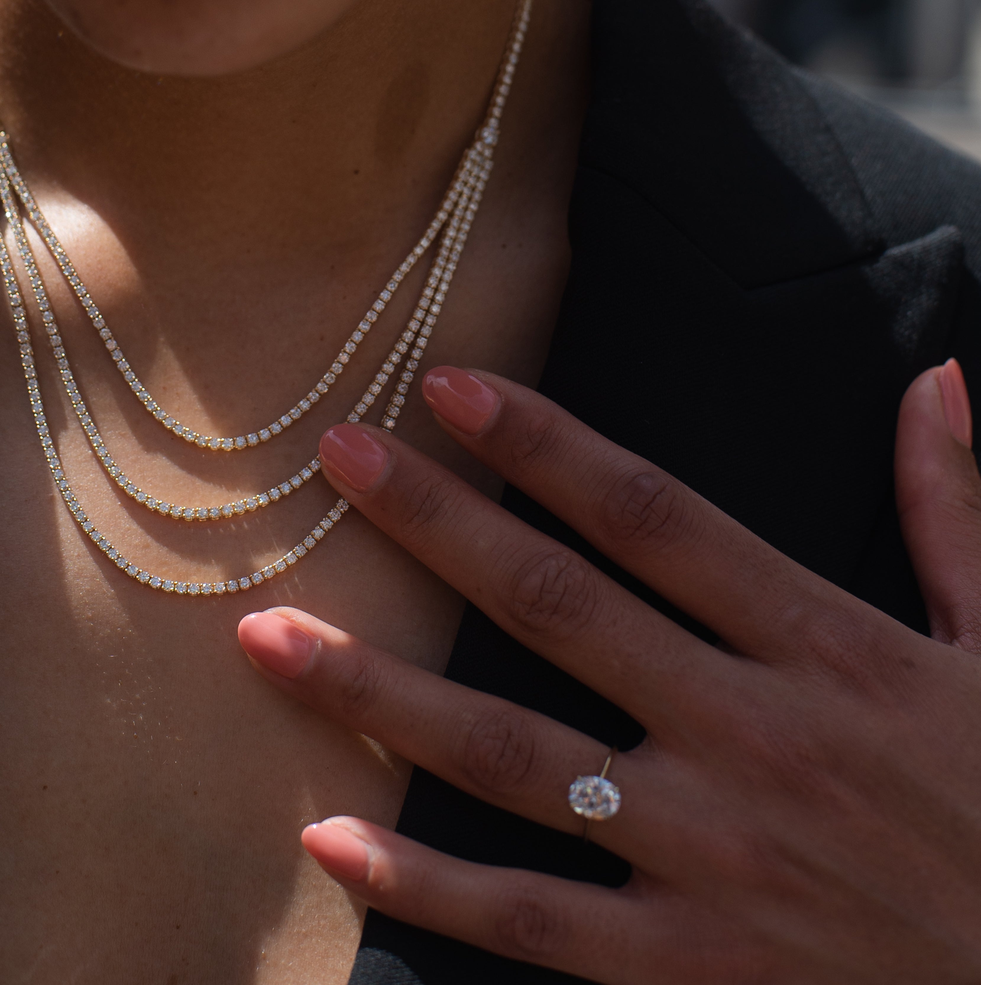 Floating Oval Engagement Ring