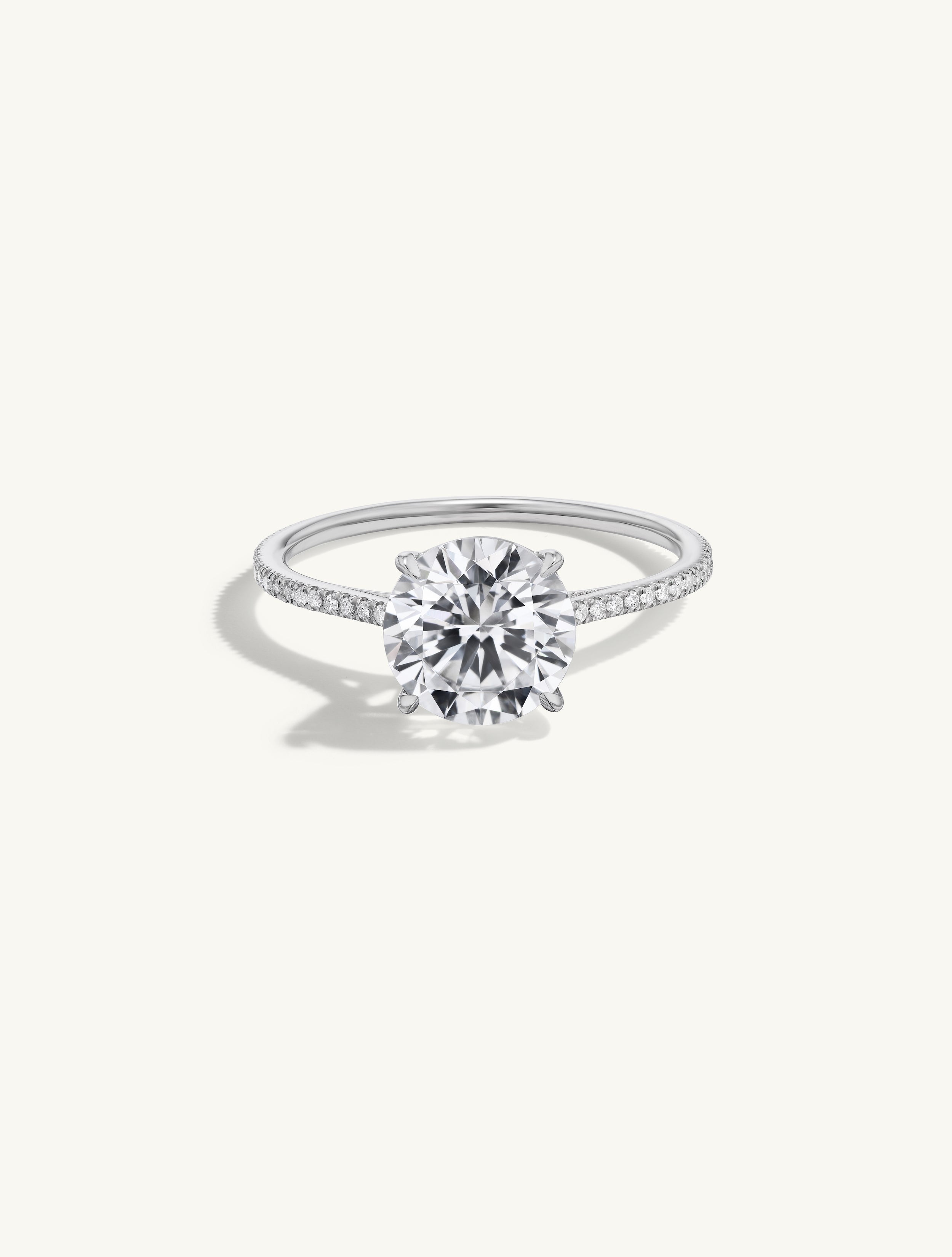 Pave Floating Cushion Engagement Try-On Ring