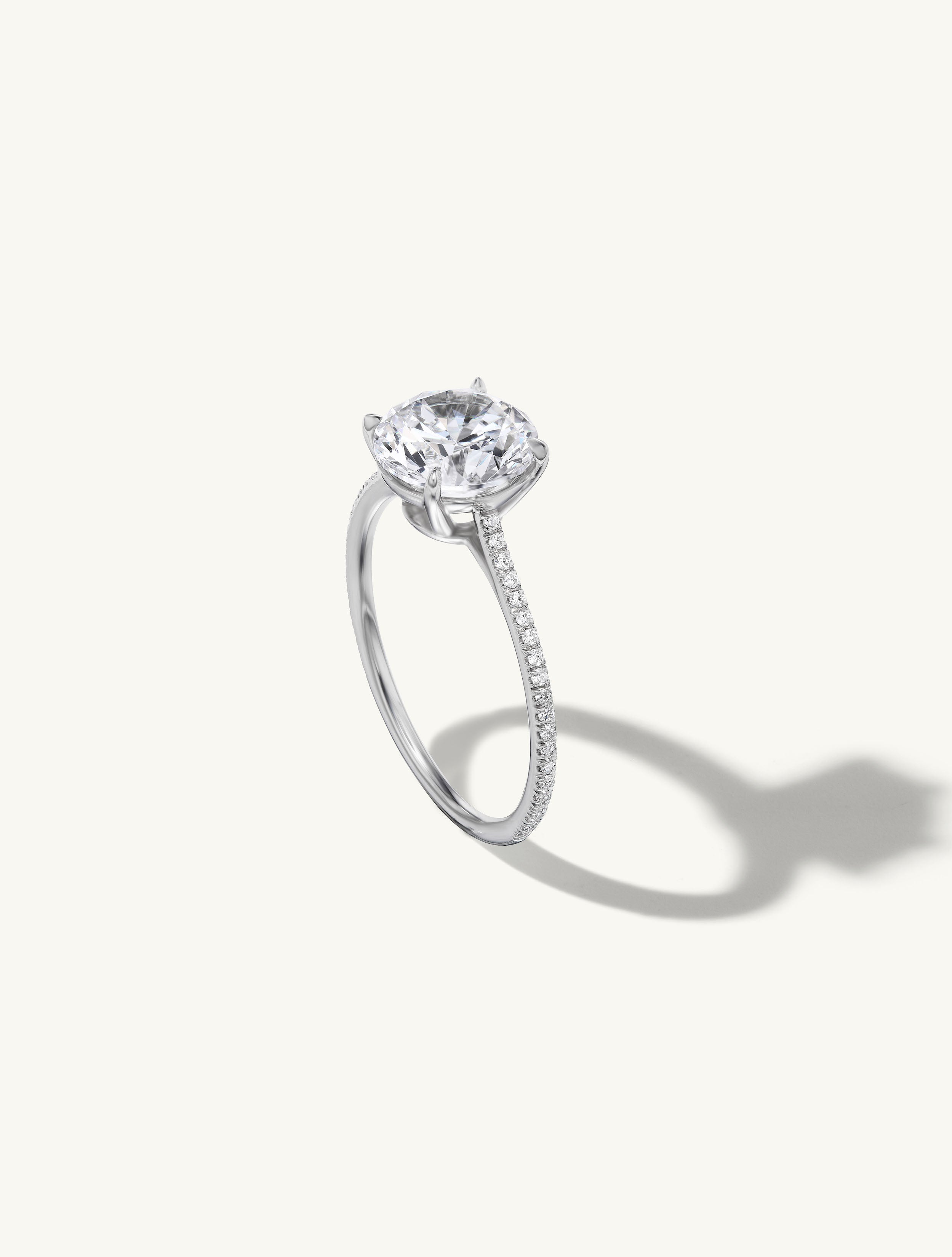 Pave Floating Round Engagement Ring