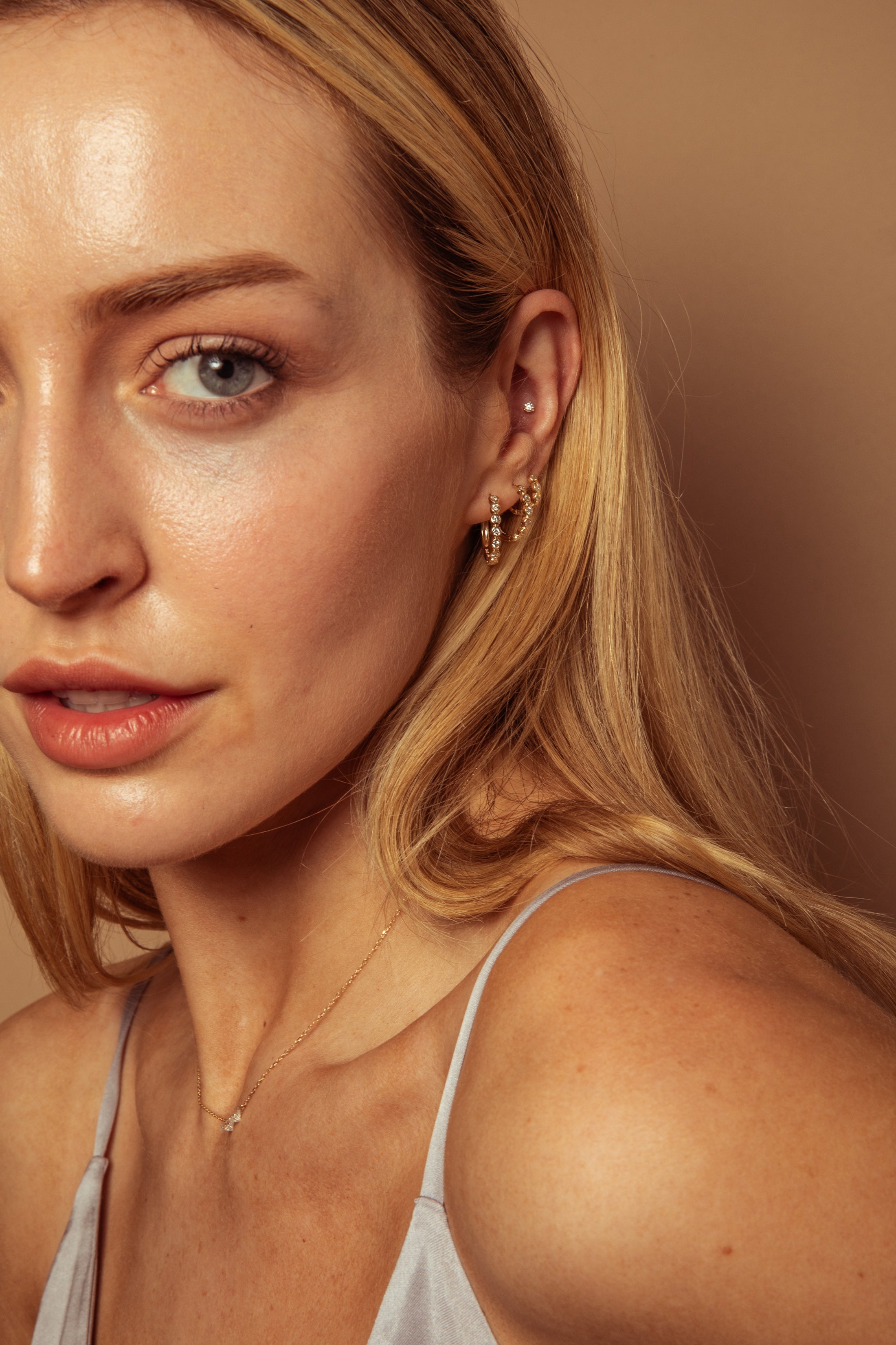 15mm Diamond Bezel Hoops