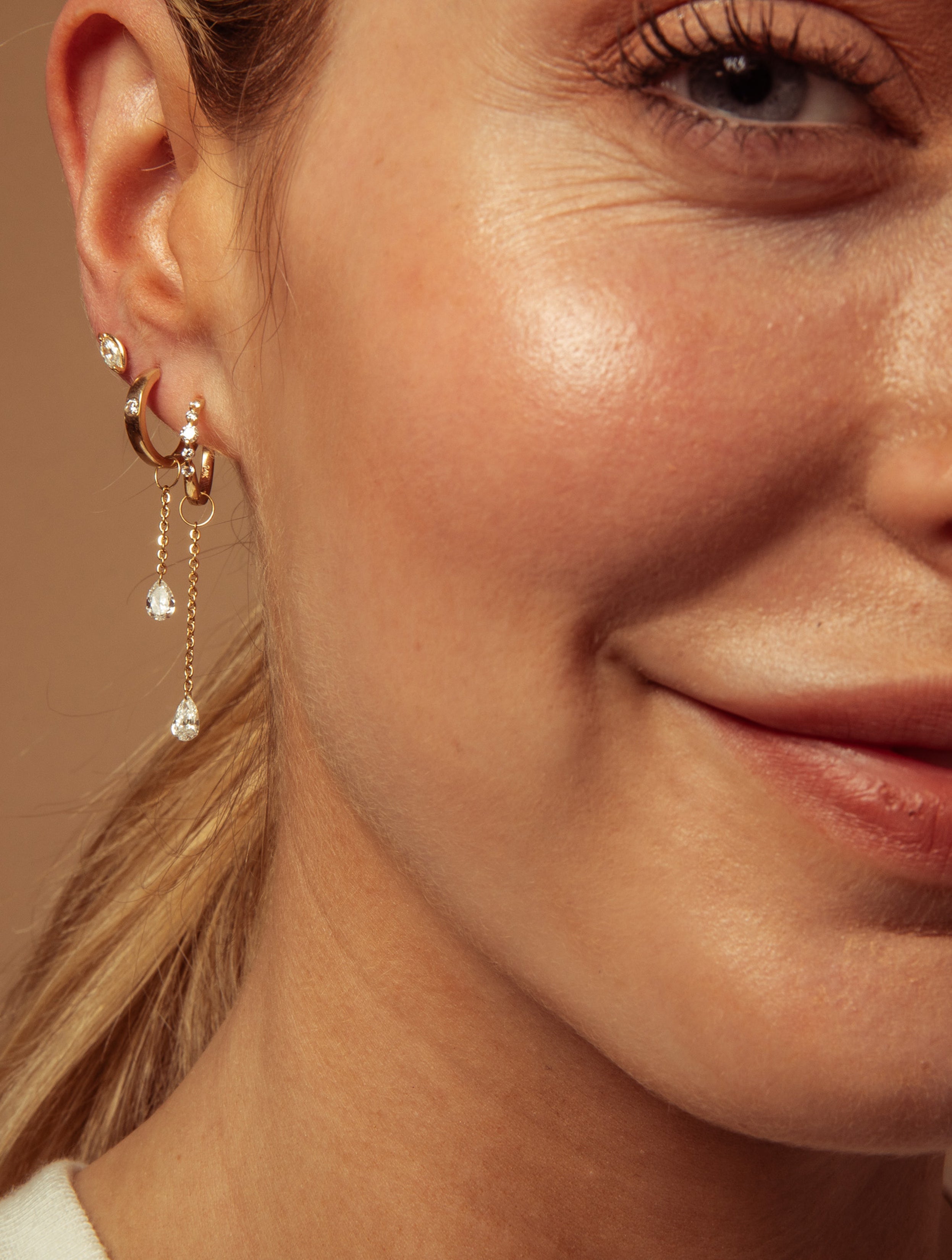 Wide Hoop with Diamond