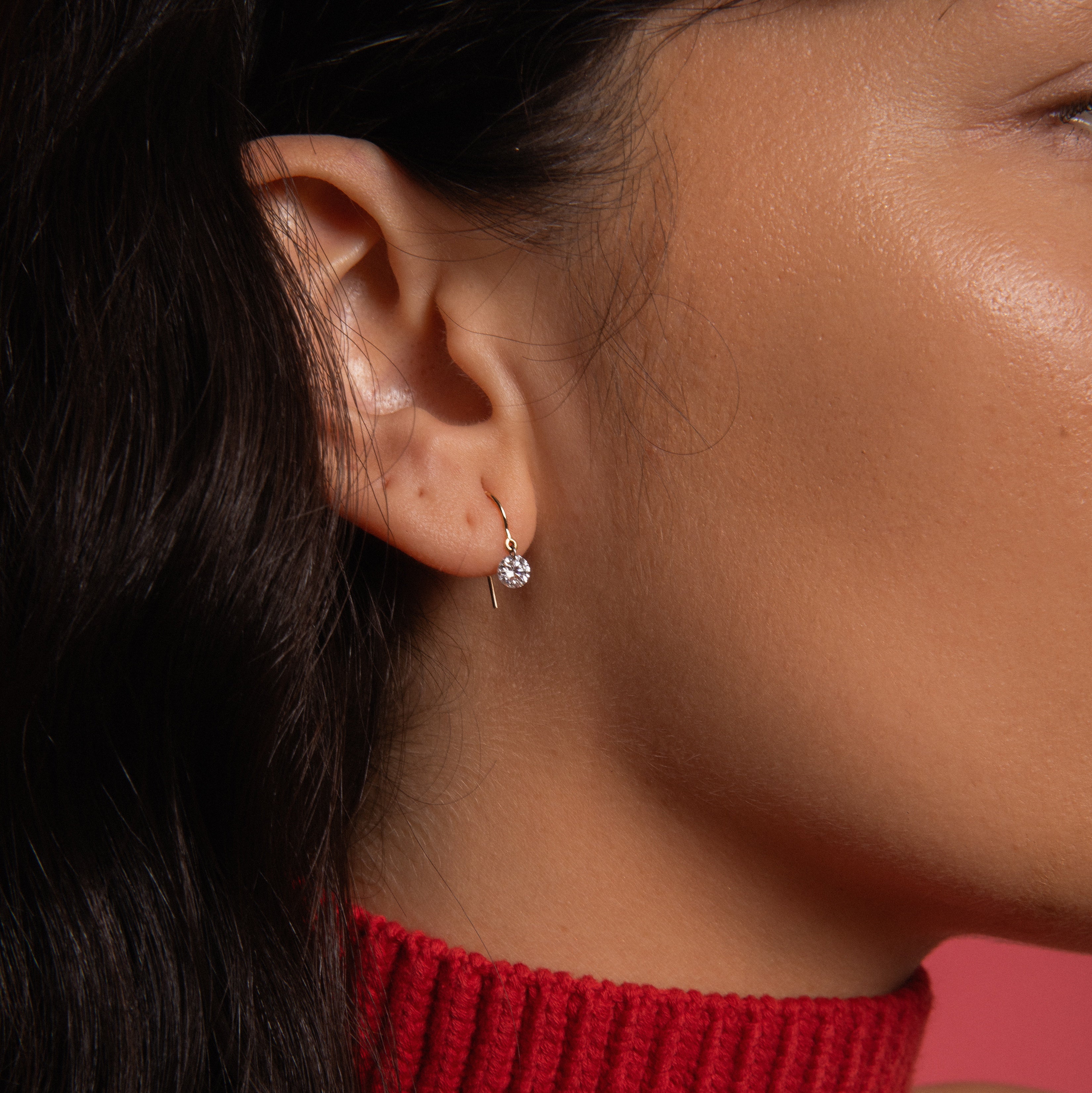 Petite Pierced Diamond Earrings