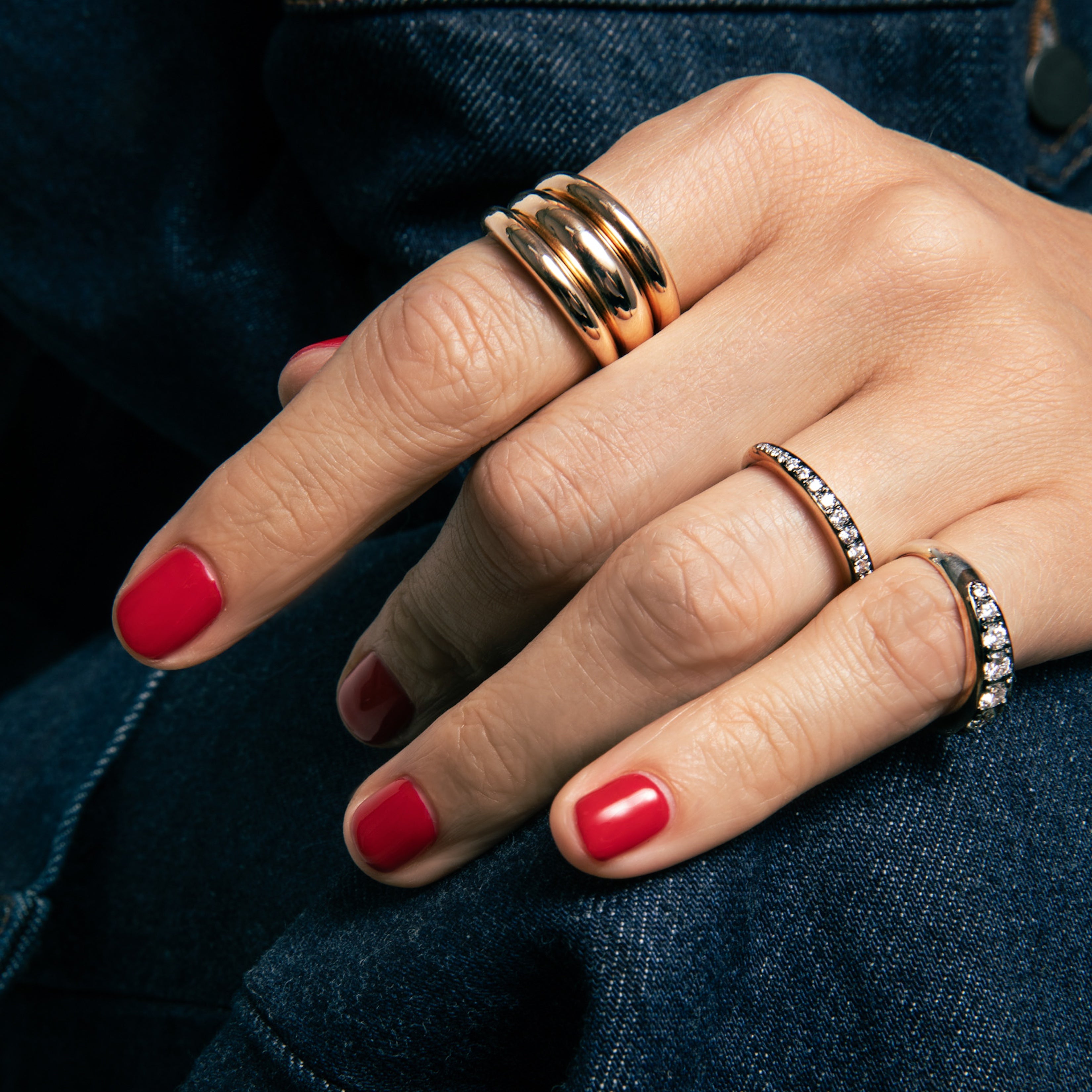 Thin Gold Tapered Band