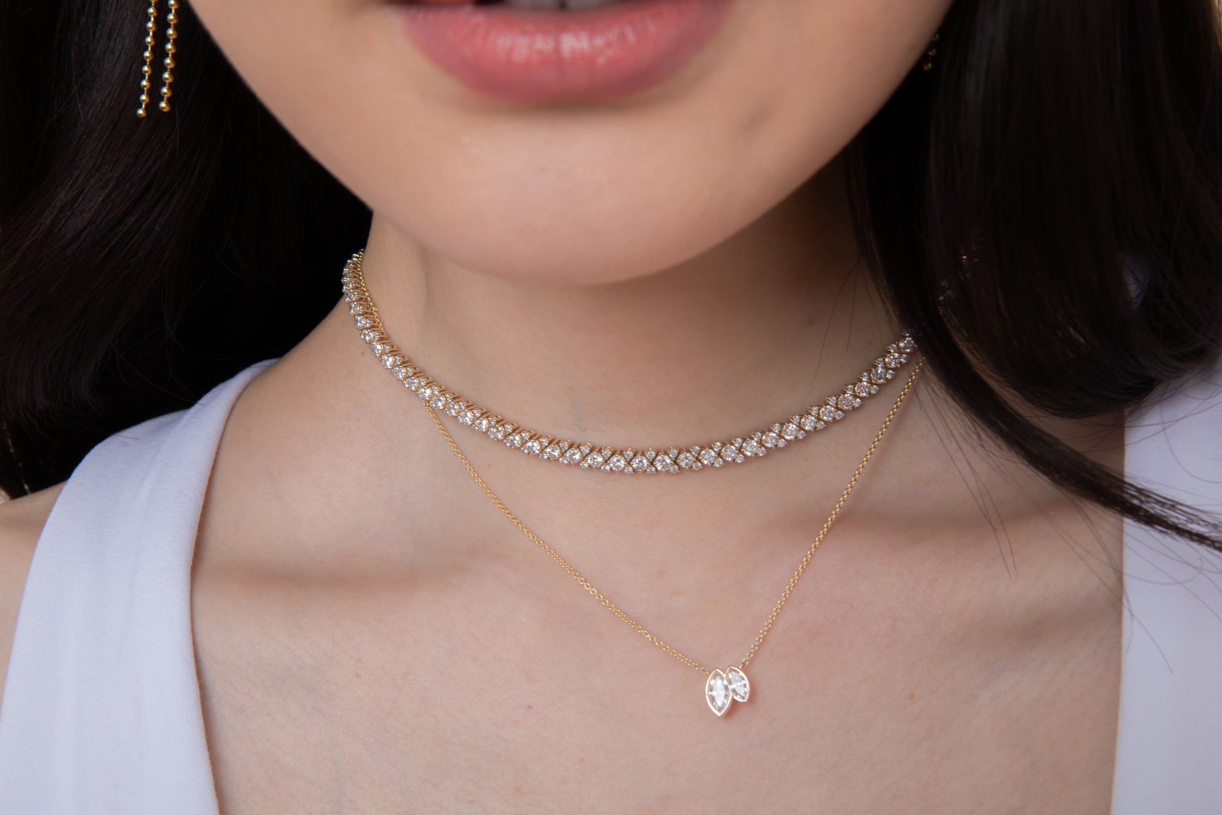 Duet Marquise Pendant