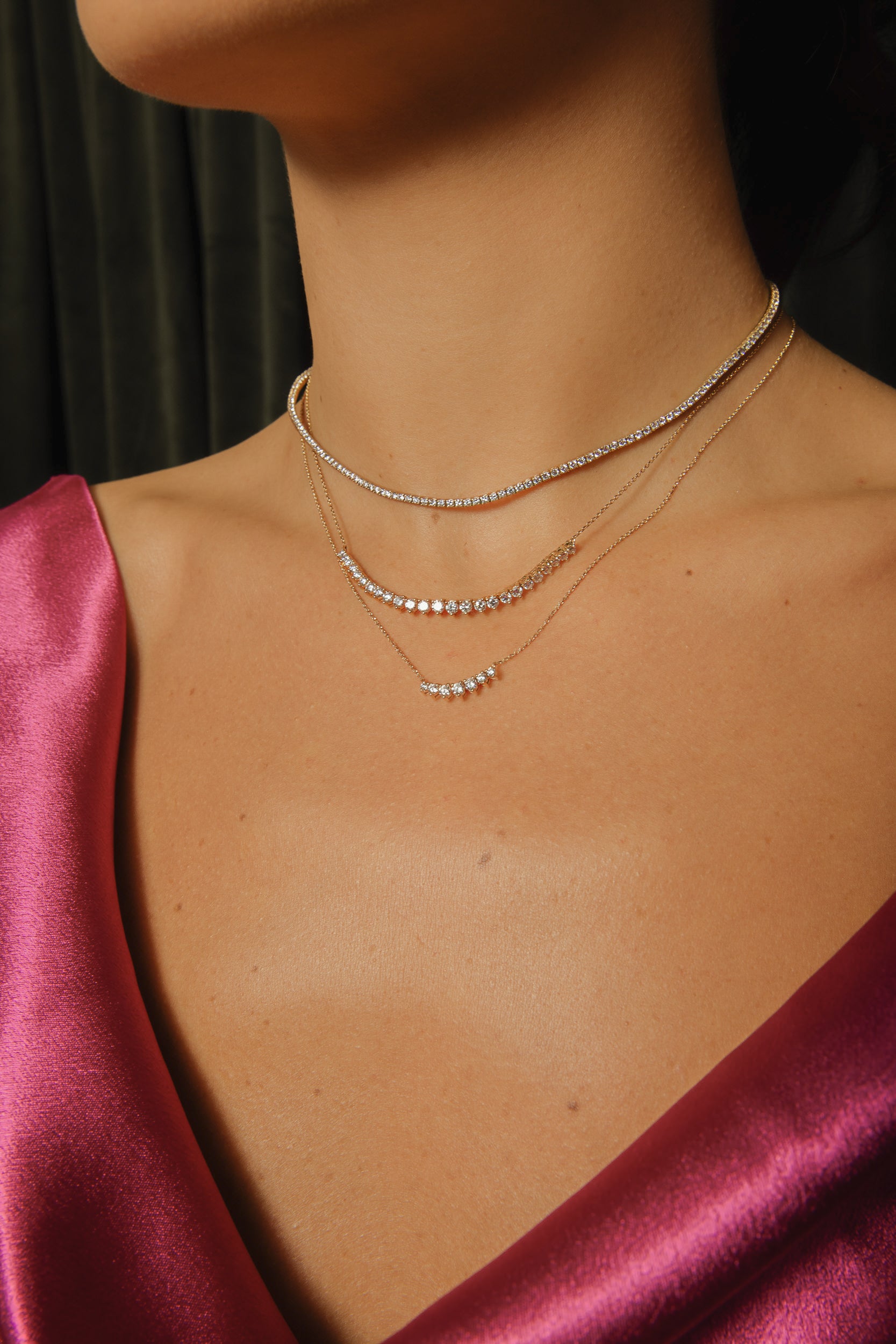 Graduating Diamond Tennis Necklace