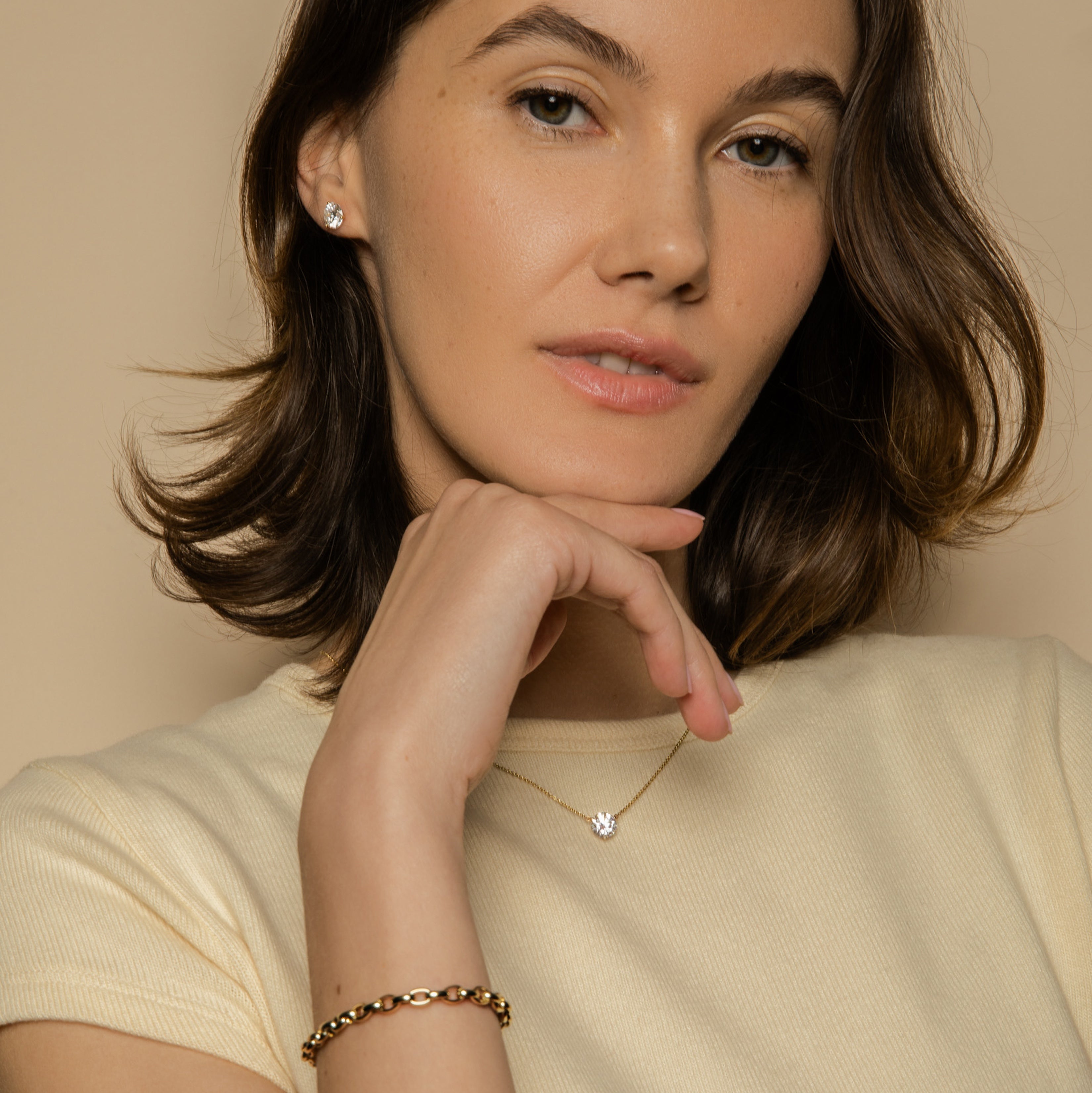 Fluted Diamond Necklace