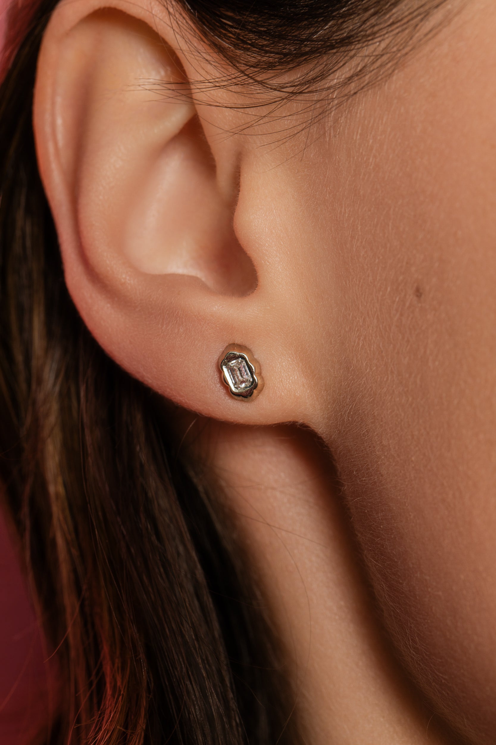 Free Emerald Diamond Studs