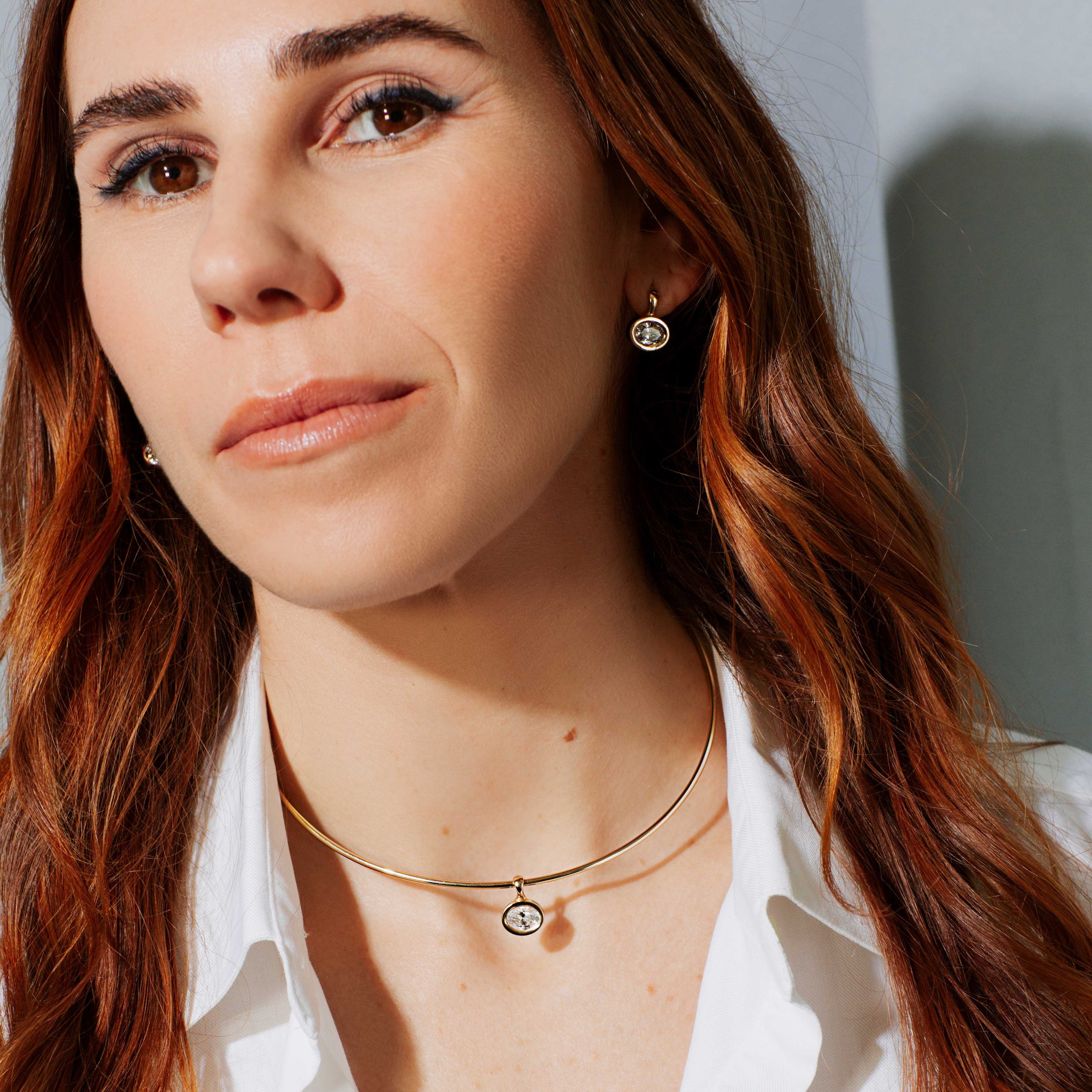 SRJ x ZM Oval Diamond and Enamel Pendant