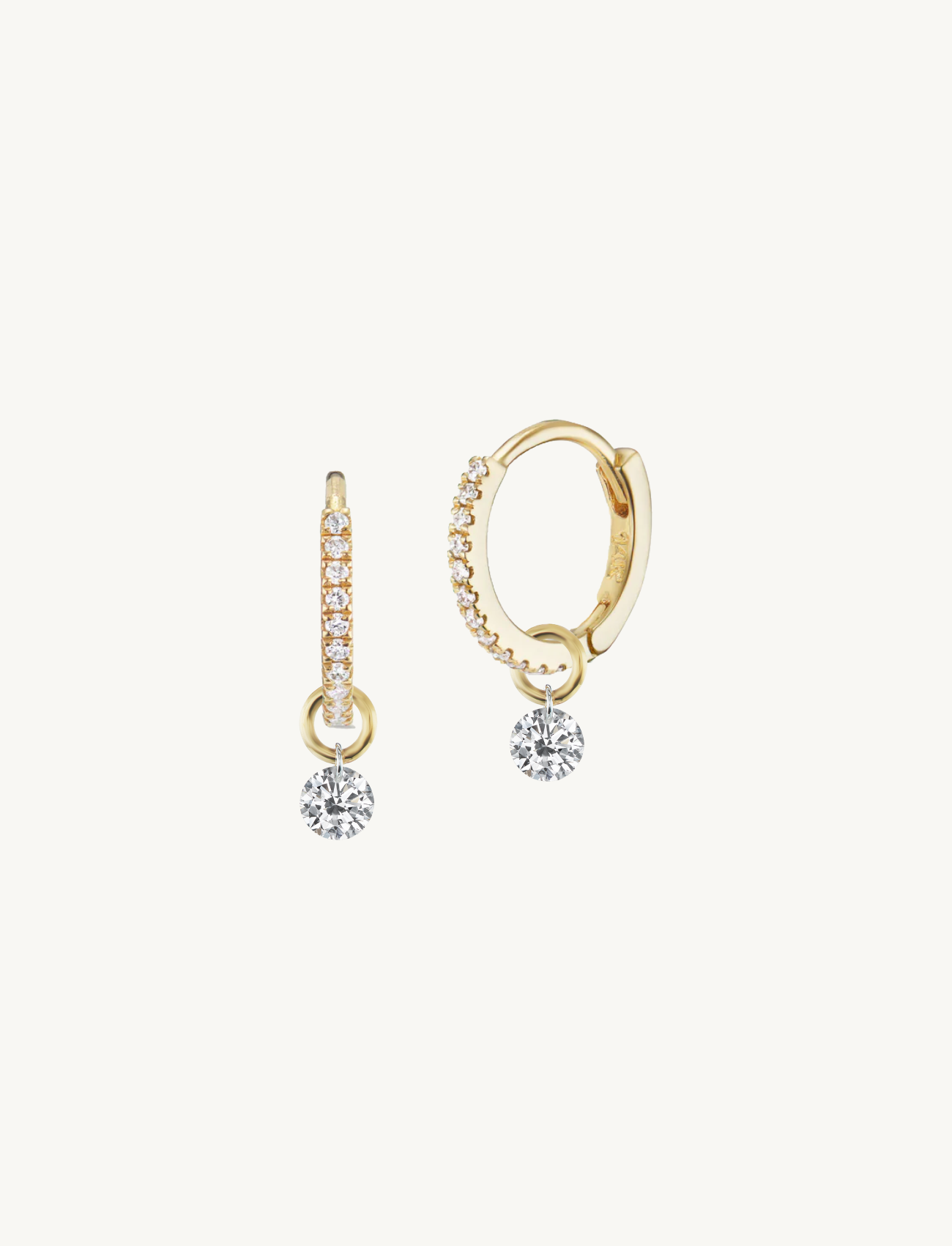 8mm Pave Huggies + Free Mini Round Diamond Charms