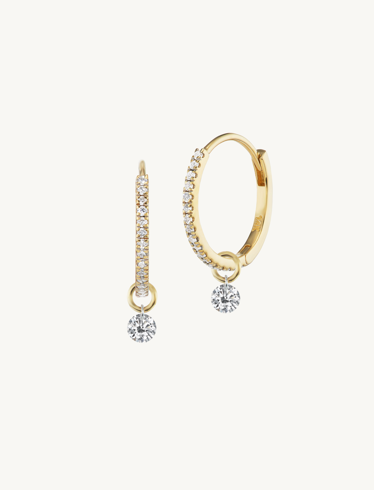 12mm Pave Huggies + Free Mini Round Diamond Charms