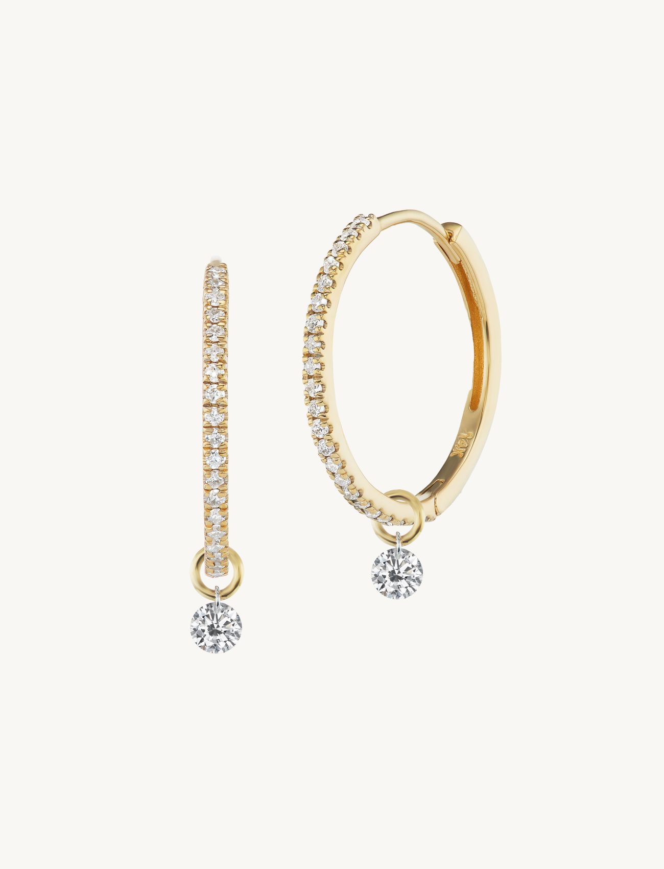 15mm Pave Huggies + Free Mini Round Diamond Charms