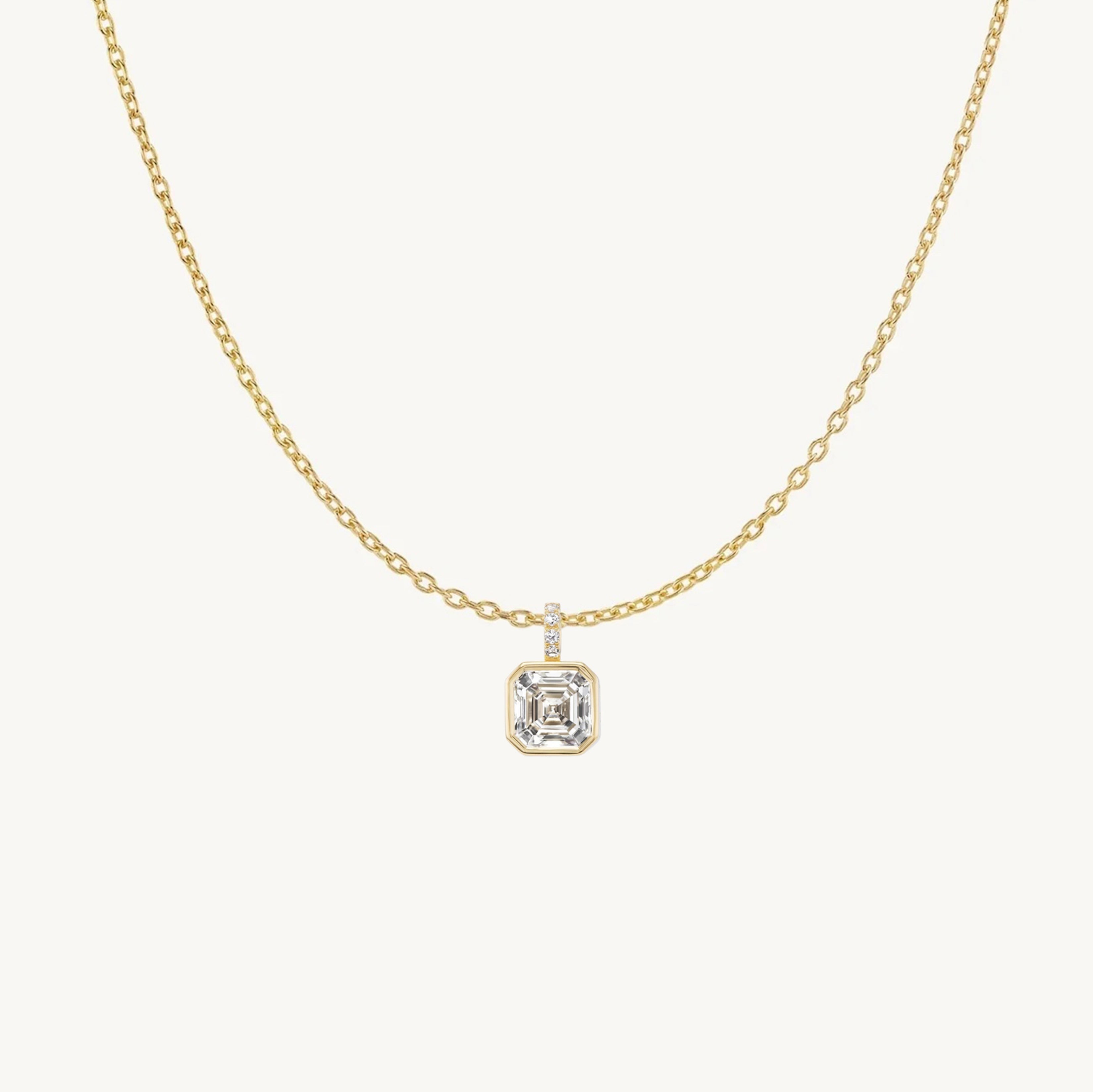Asscher Pendant + Free Chain Necklace