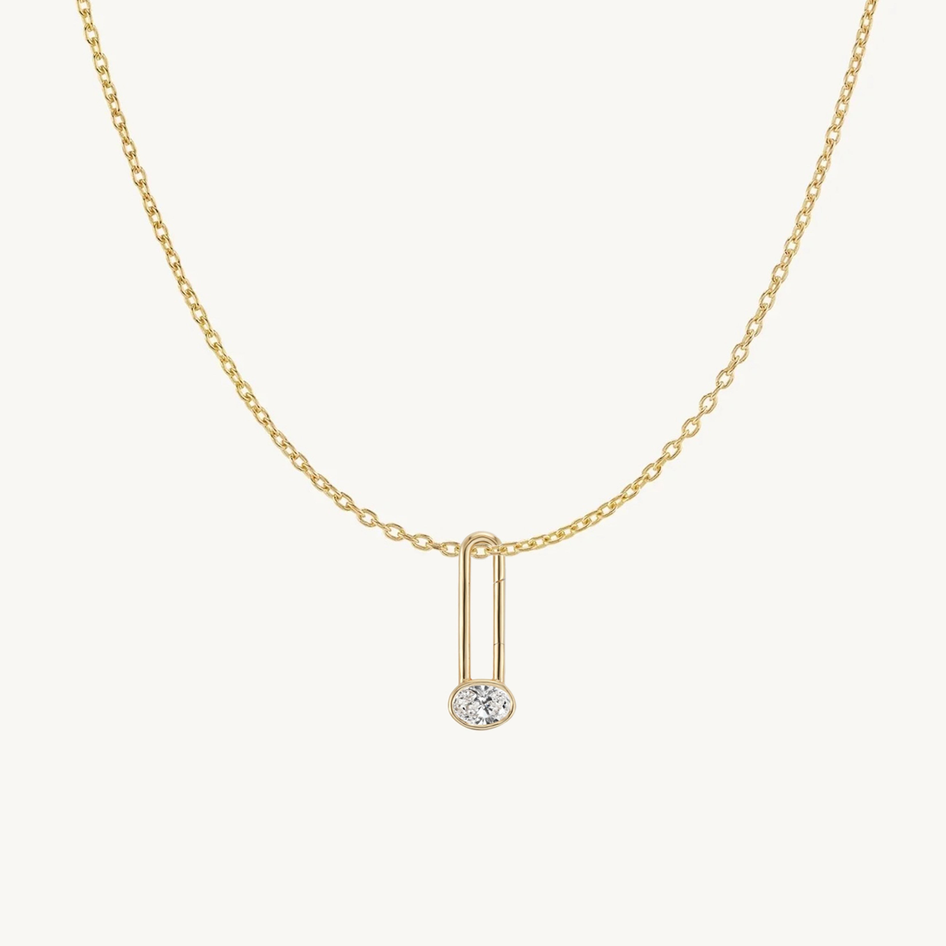 Oval Lock + Free Chain Necklace