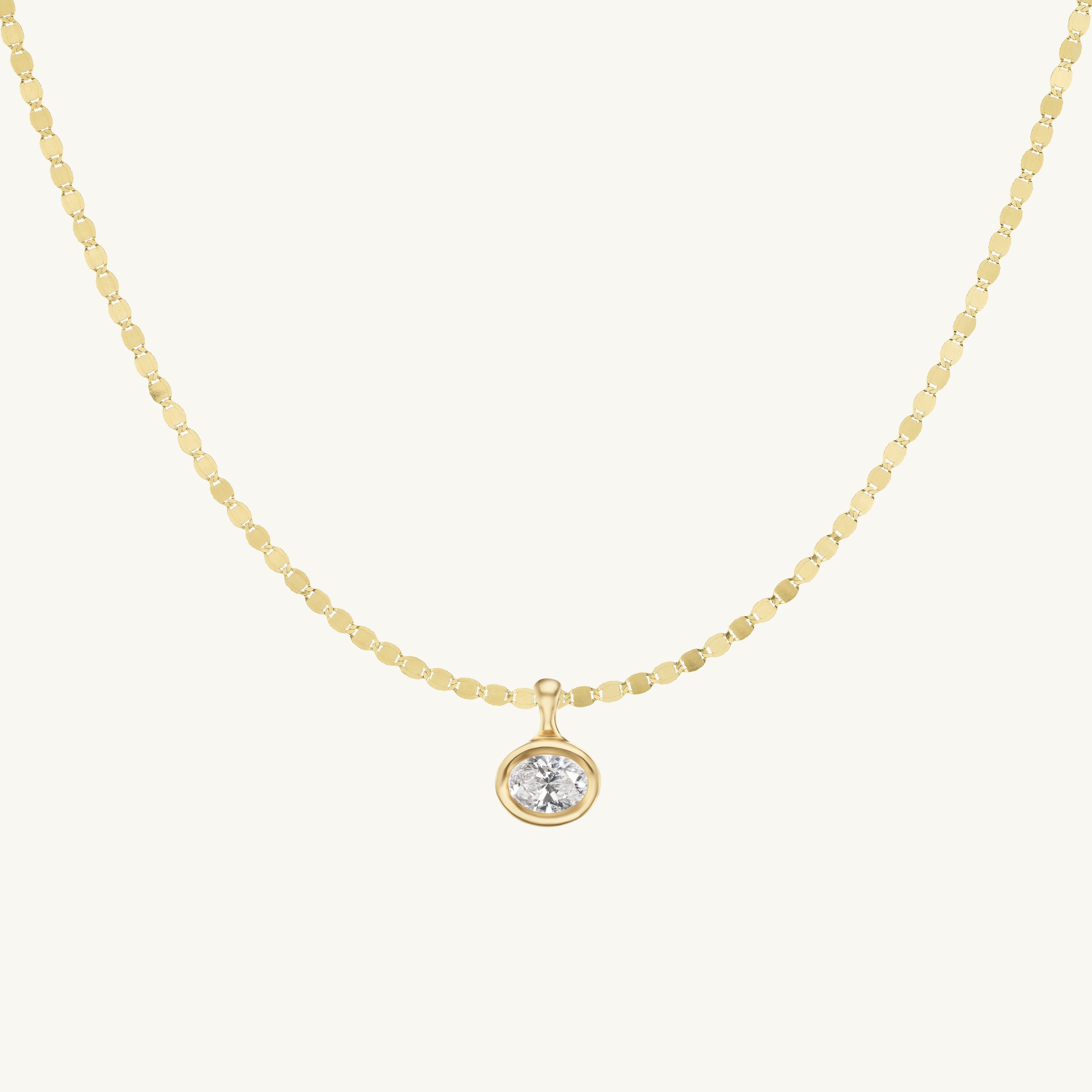 SRJ x ZM Oval Diamond and Enamel Pendant + Free Chain Necklace
