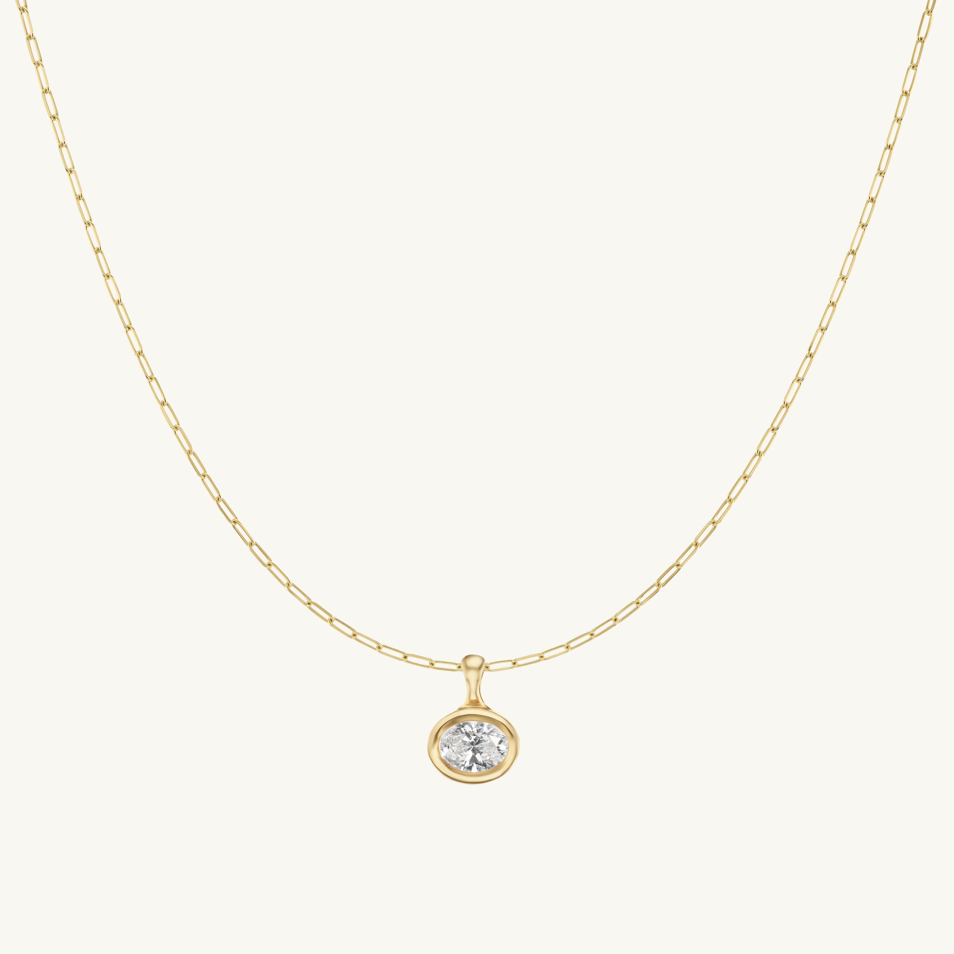 SRJ x ZM Oval Diamond and Enamel Pendant + Free Chain Necklace