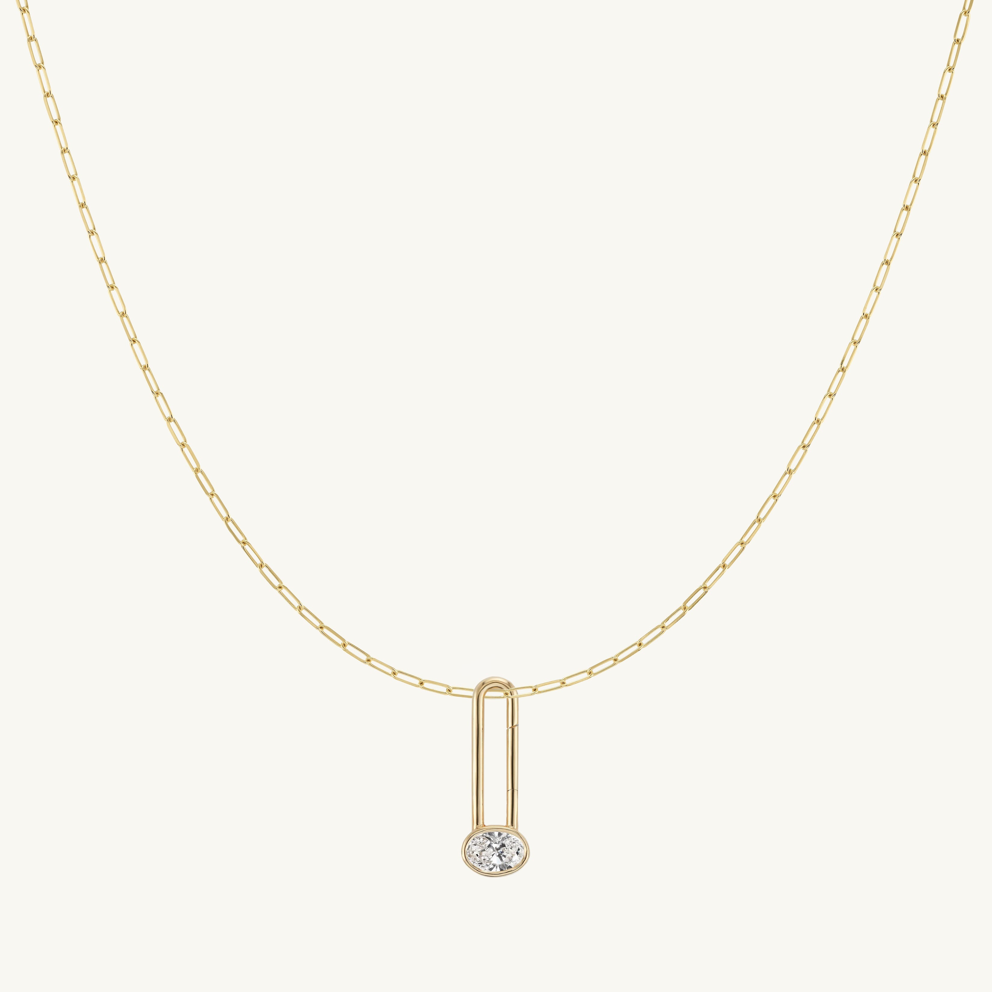 Oval Lock + Free Chain Necklace
