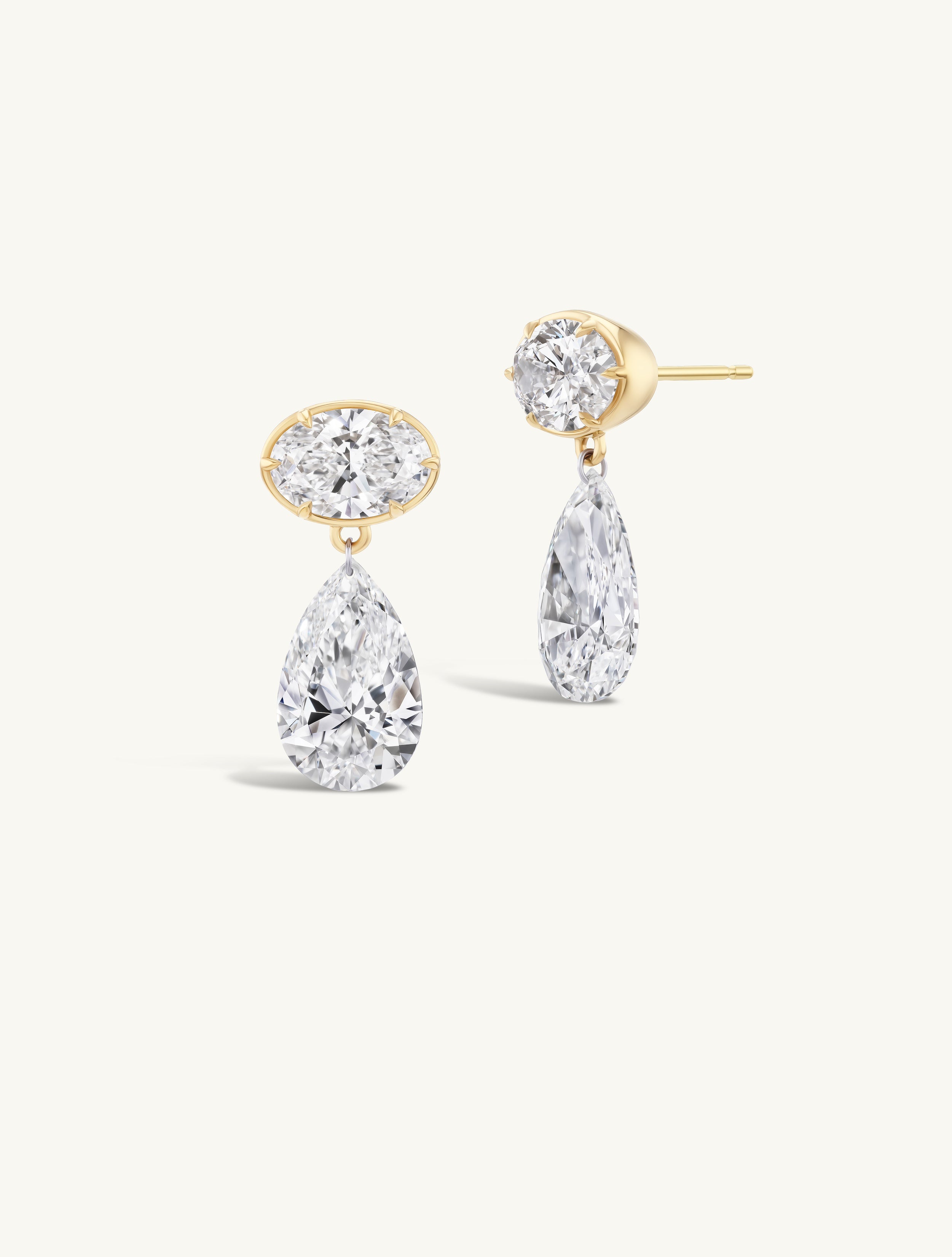 Oval & Pierced Pear Drop Studs