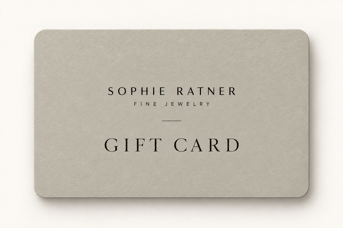 Light gray Sophie Ratner Gift Card featuring the brand logo above the words Gift Card.