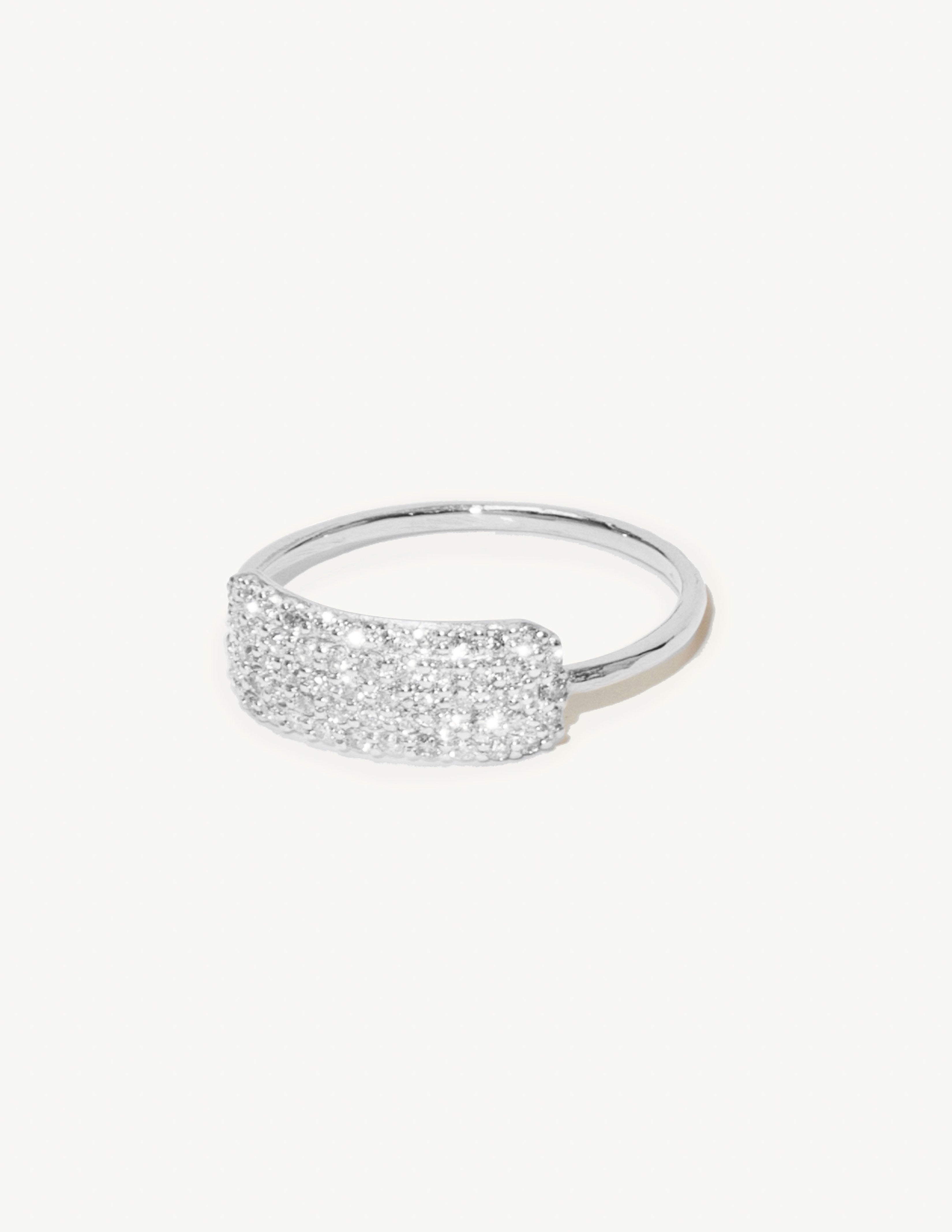 Diamond Studded Tag Ring