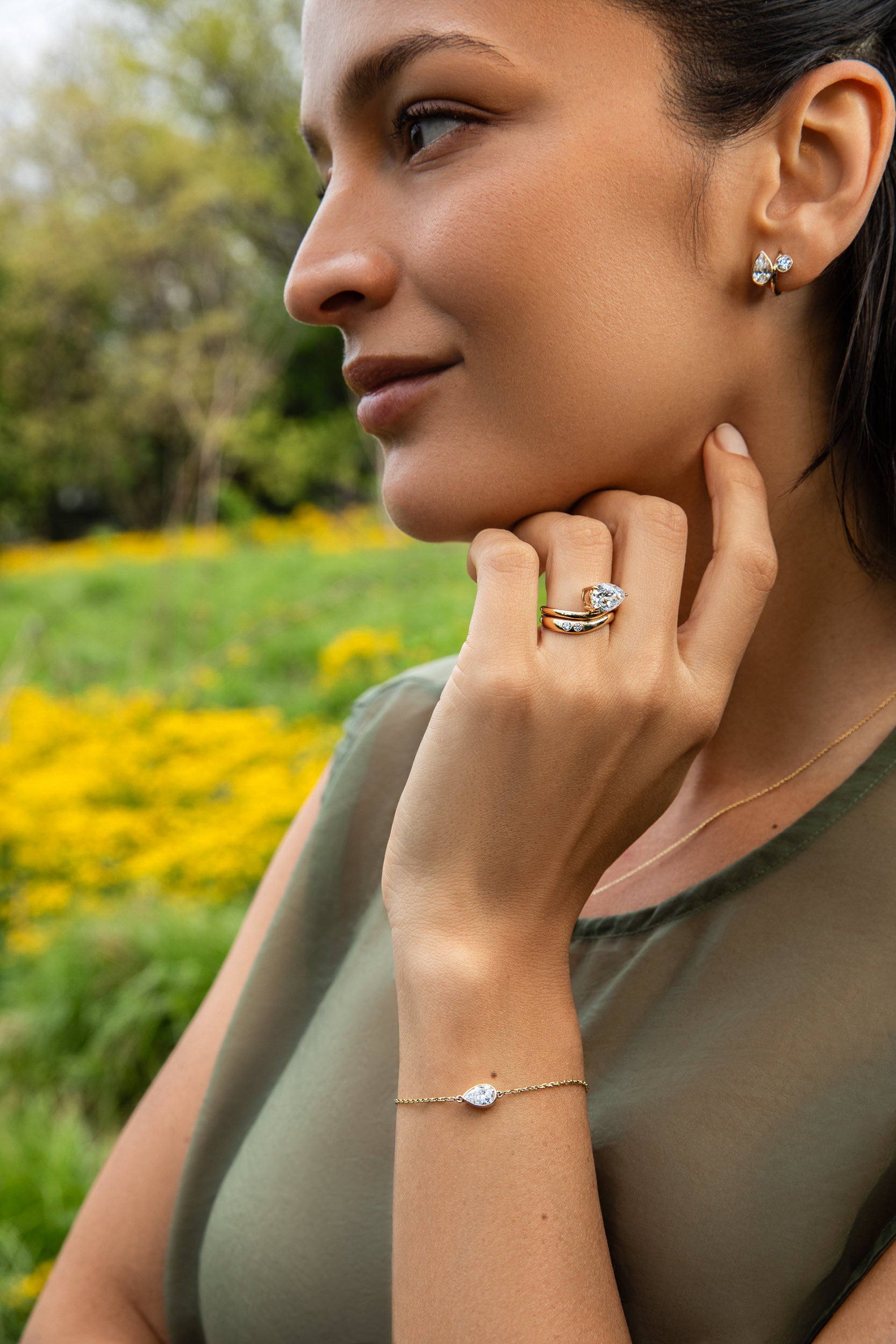 Pear Bezel Bracelet