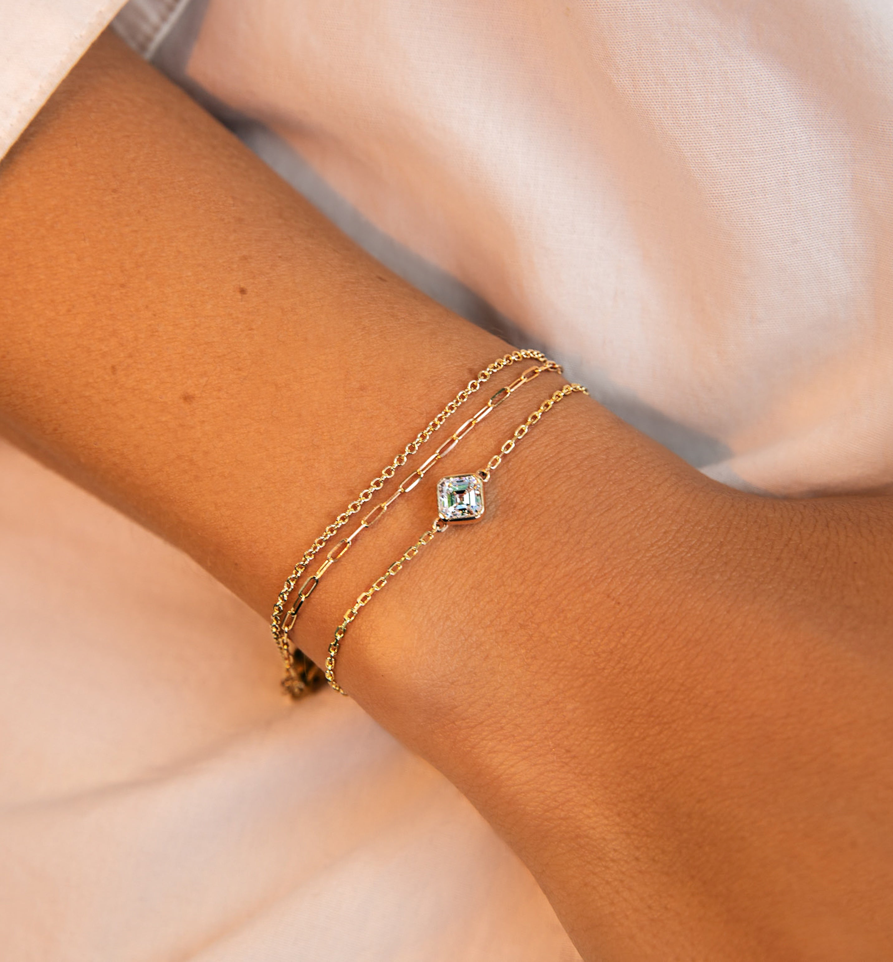Asscher Bezel Bracelet