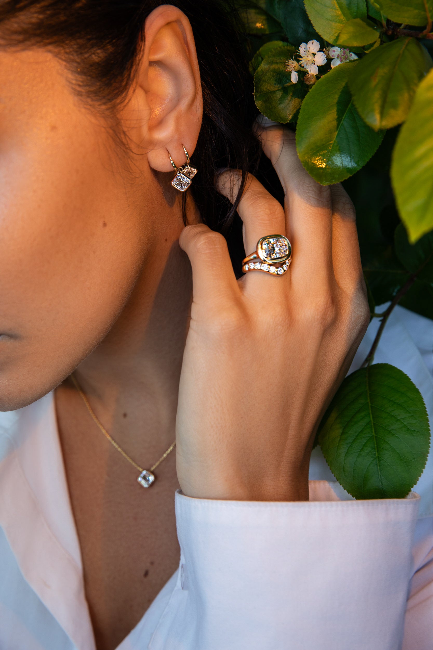 1.5 Carat Asscher Bezel Earring Charm