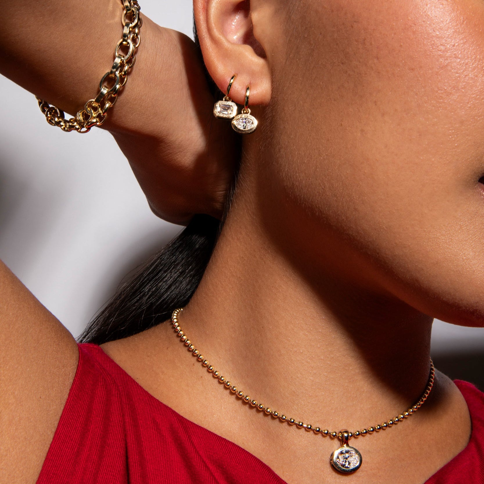 SRJ X ZM Oval Diamond and Enamel Earring Charms