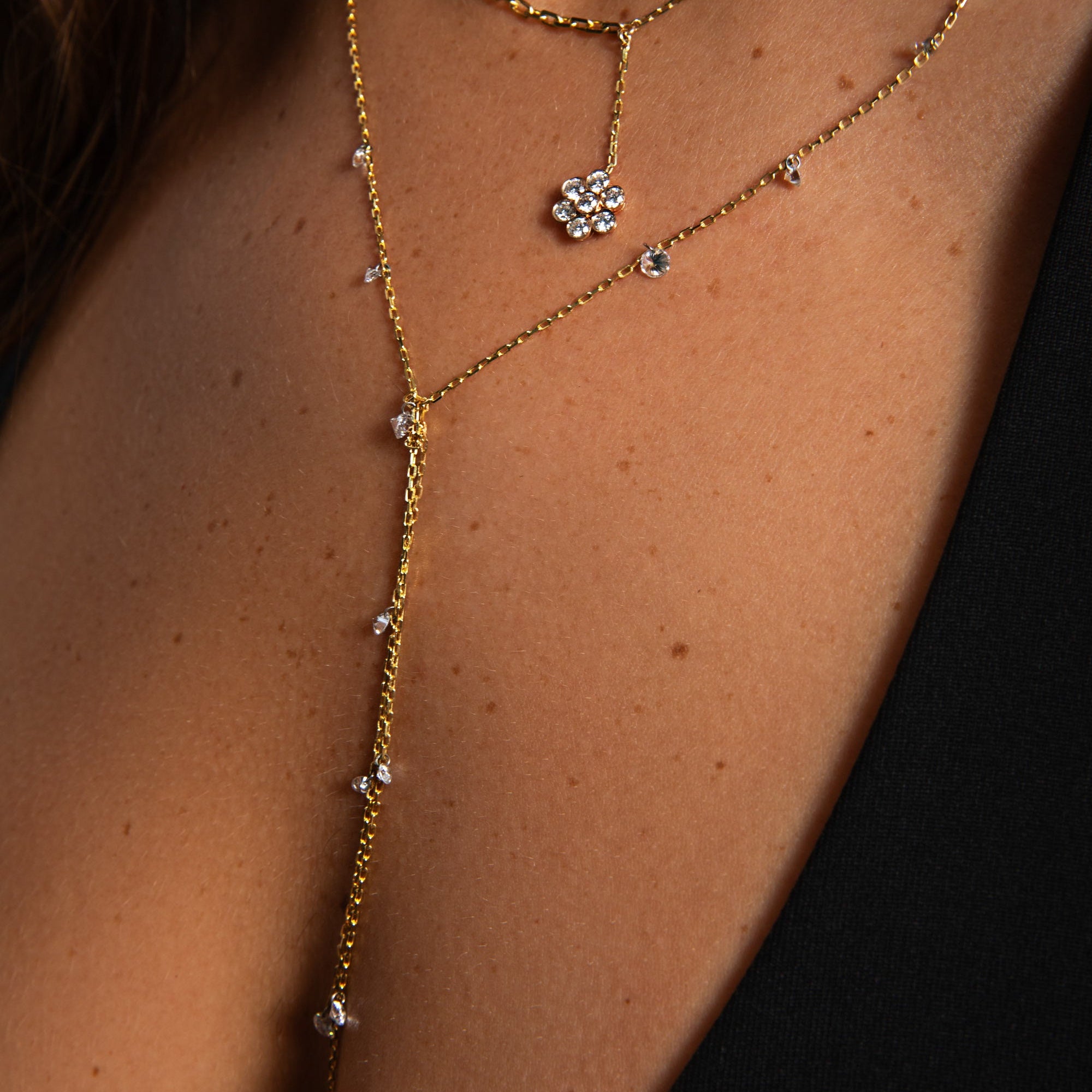 Pierced Diamond Dew Lariat