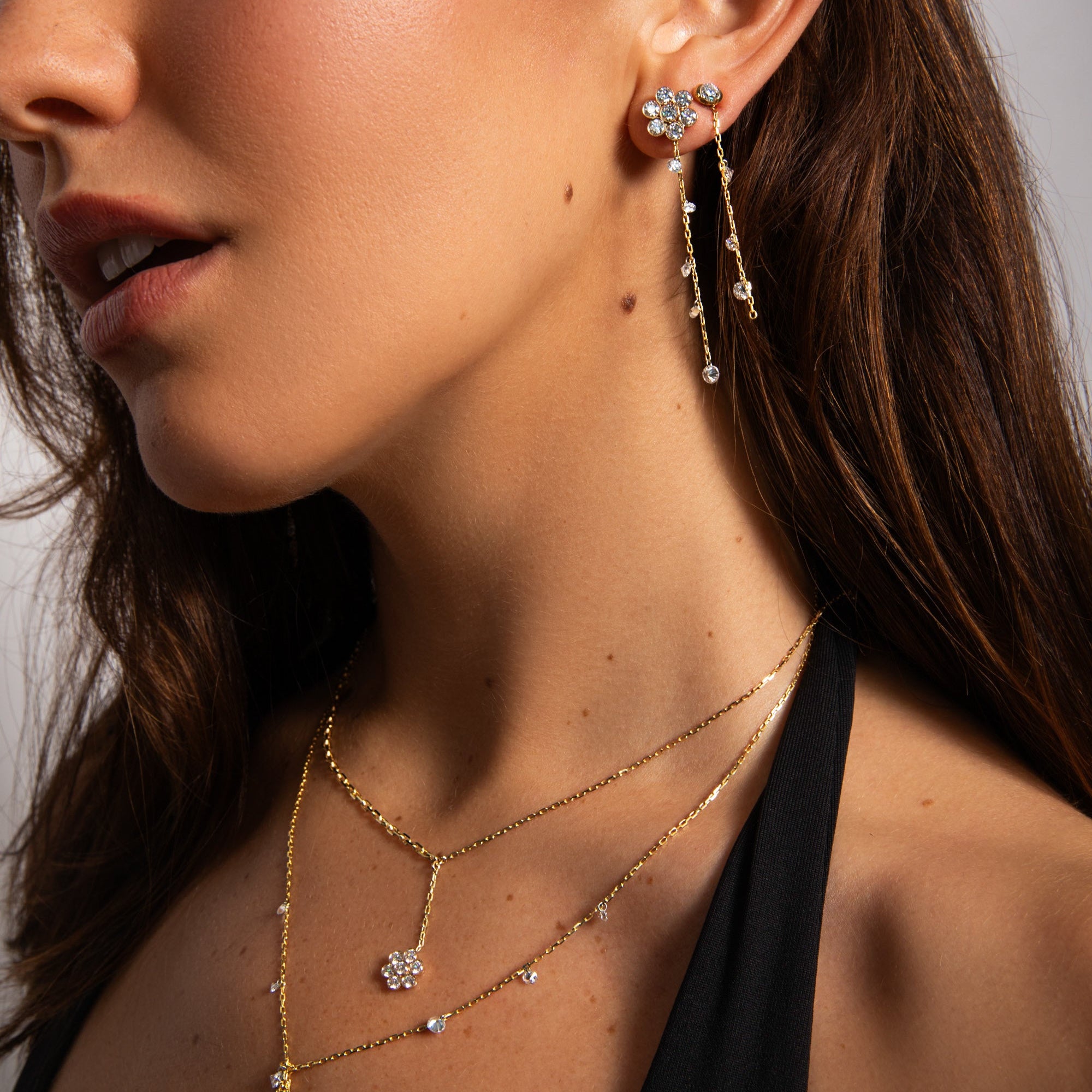 Grand Diamond Flower Stud