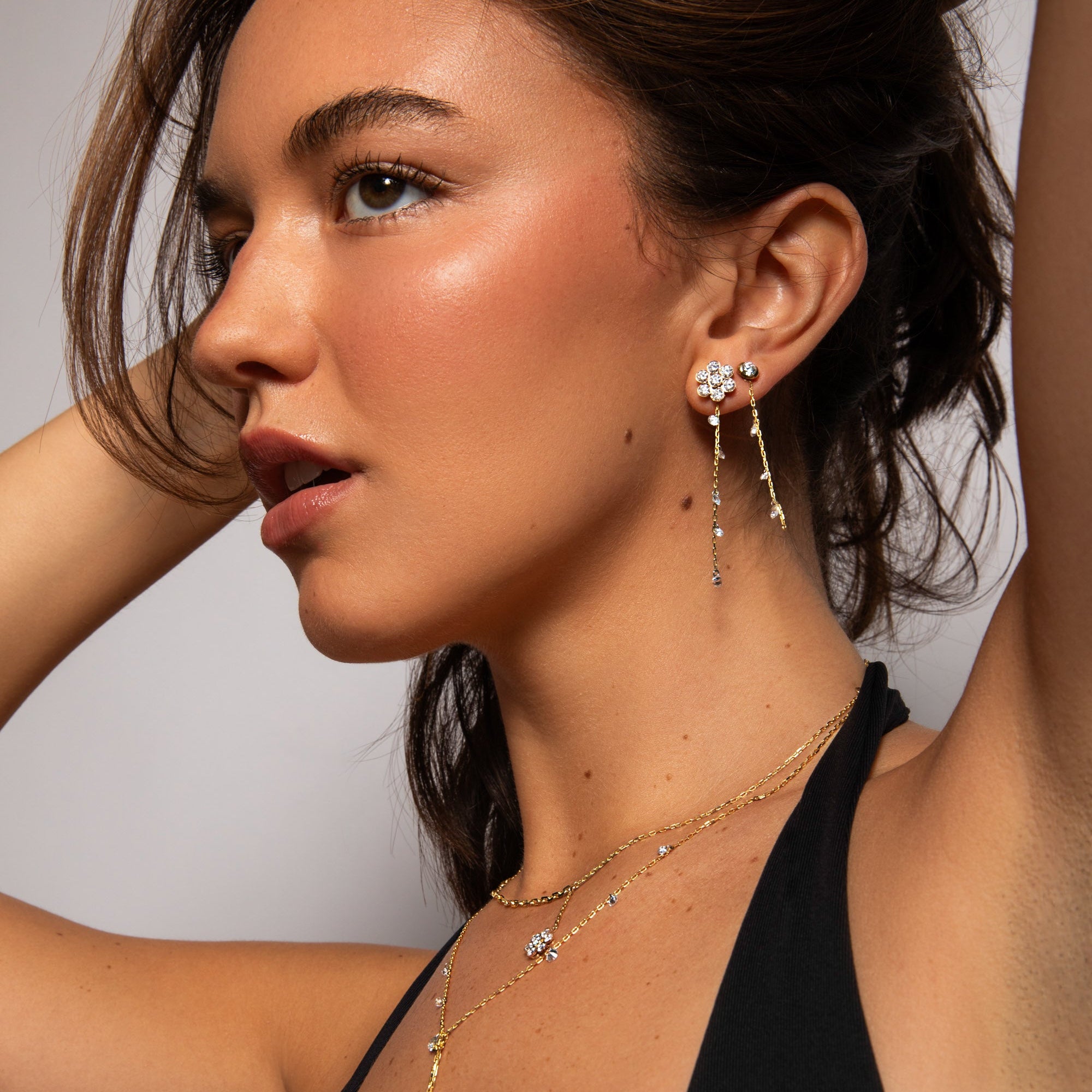 Grand Diamond Flower Stud