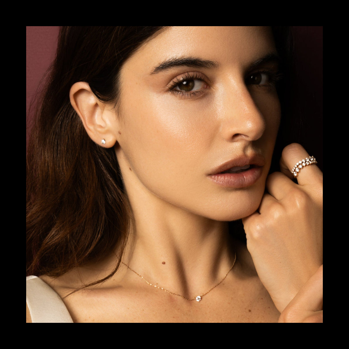 Diamond Studs, Pendant & Travel Case