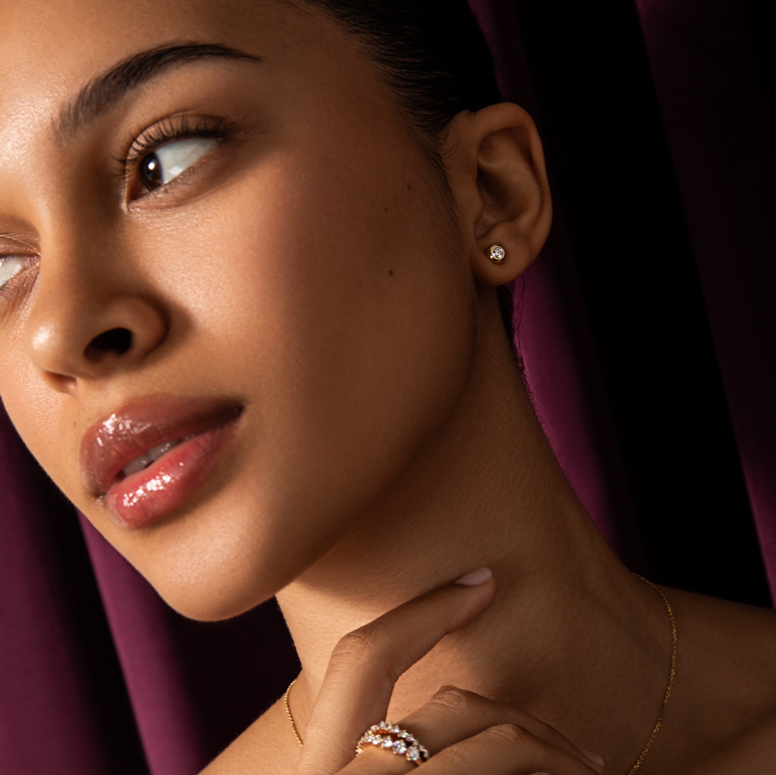 Free Holiday Gift Box: Diamond Studs & Necklace