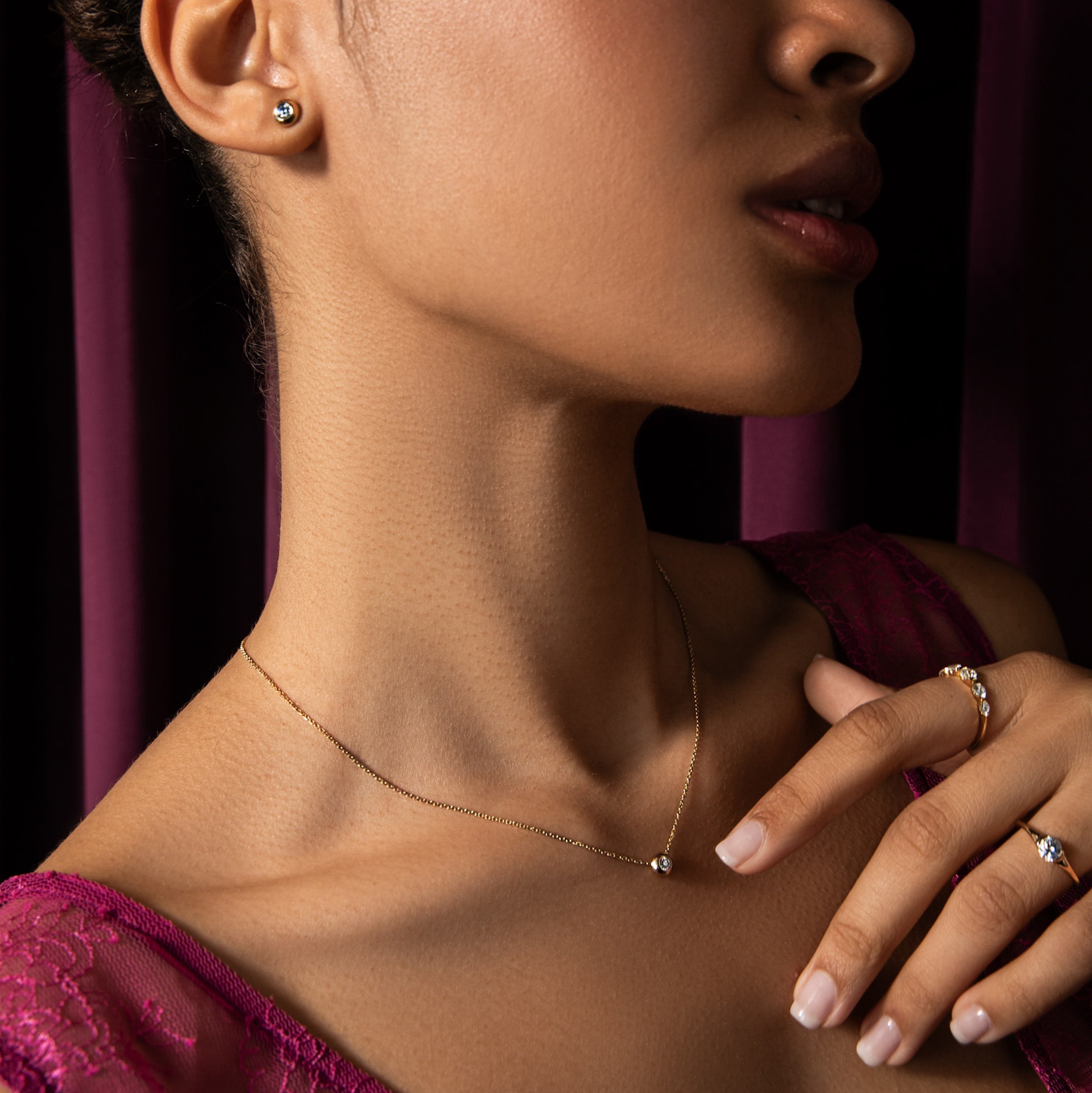 Free Holiday Gift Box: Diamond Studs & Necklace