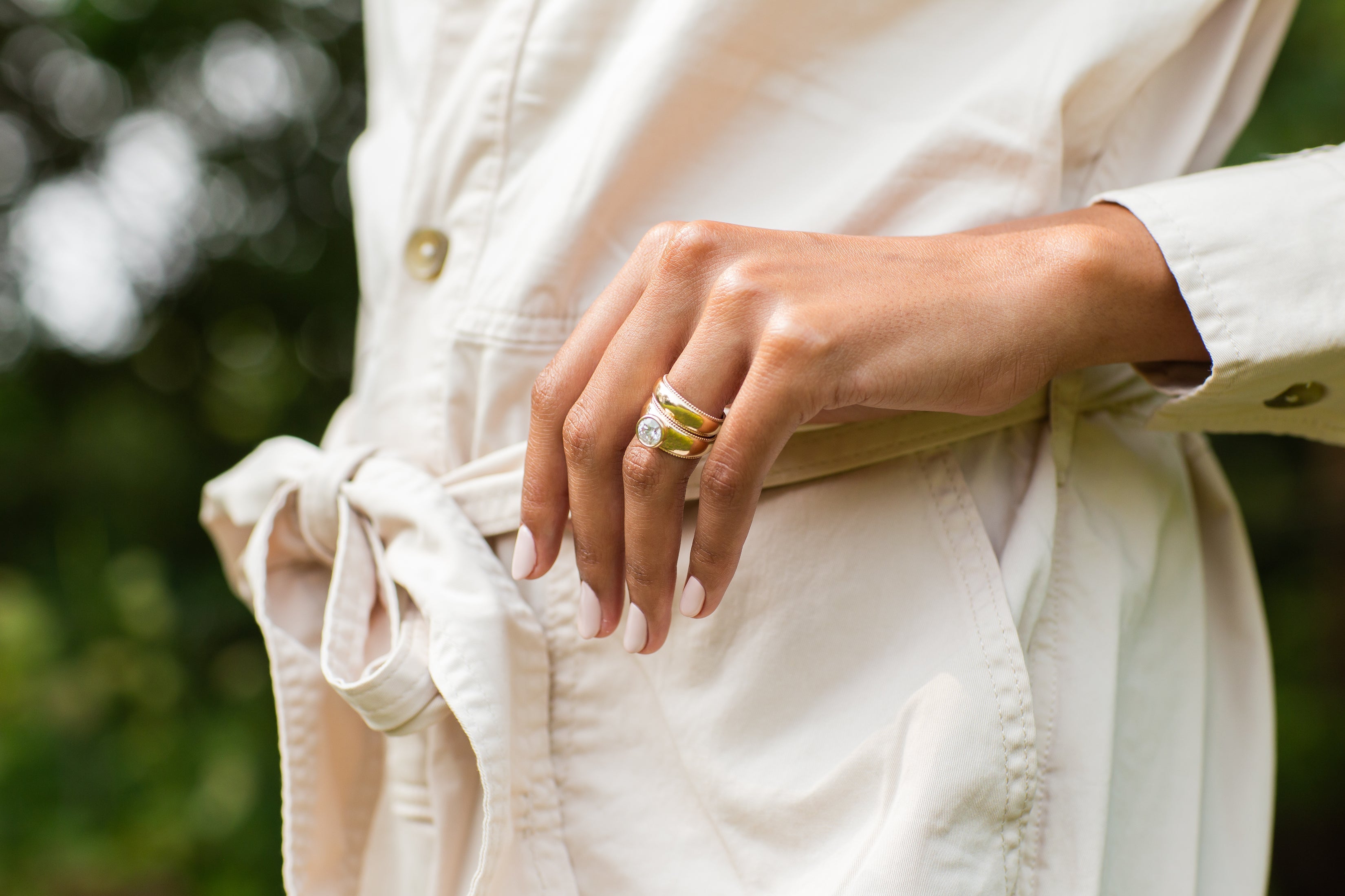 Wide Engagement Try-On Ring with Milgrain