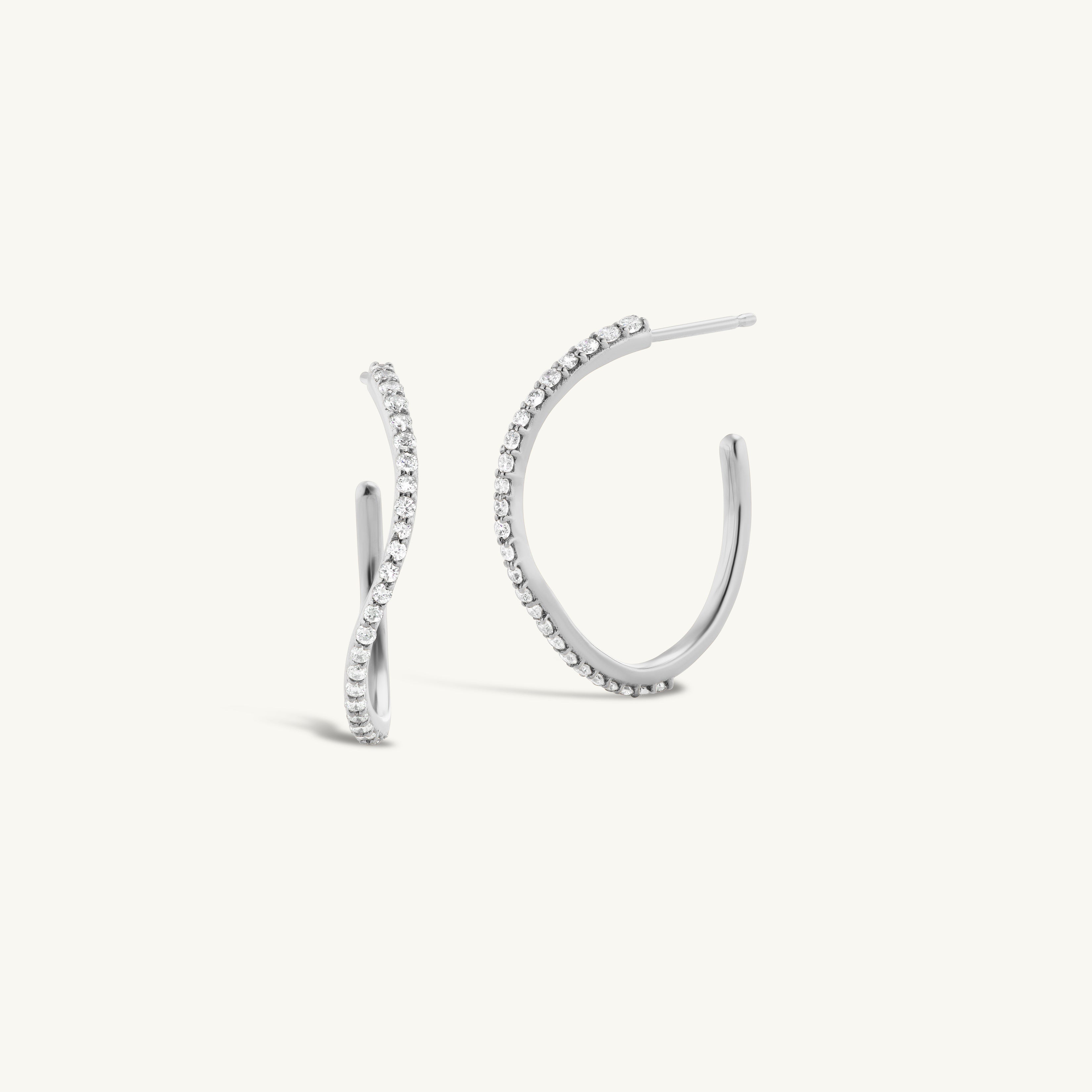 Medium Pave Sway Hoops