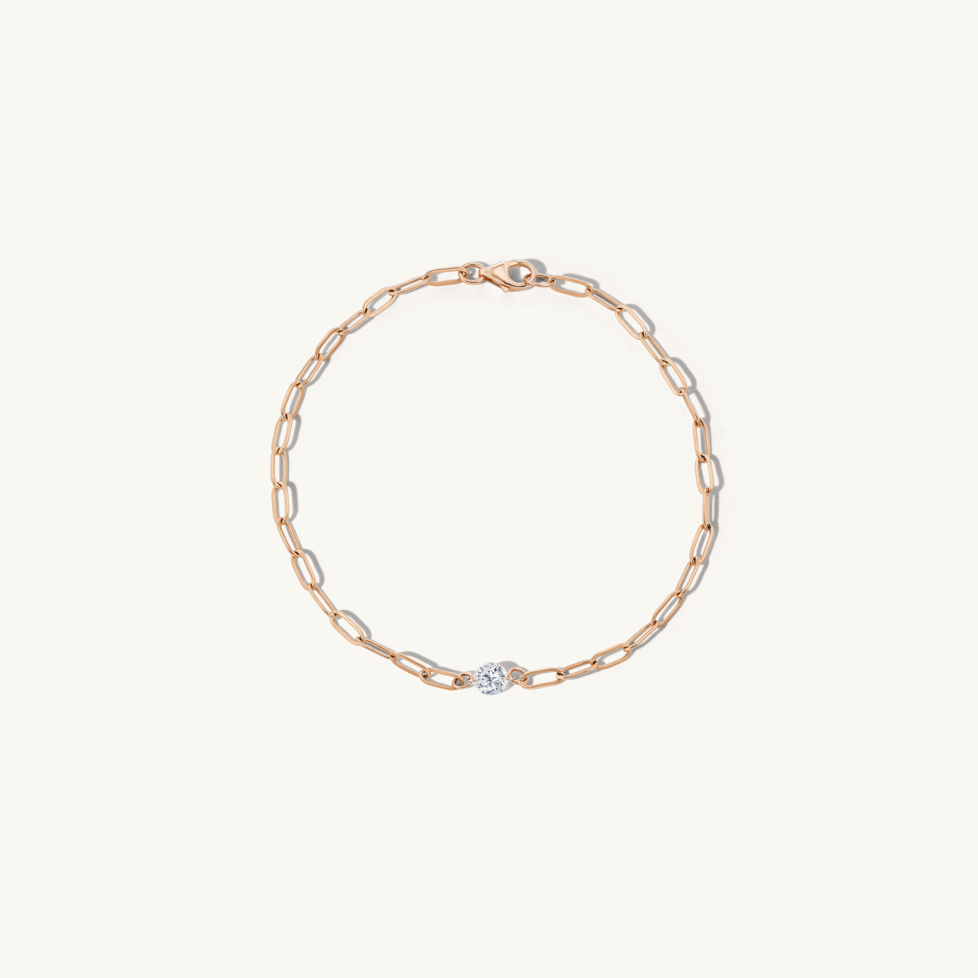 Pierced Diamond Paperclip Bracelet