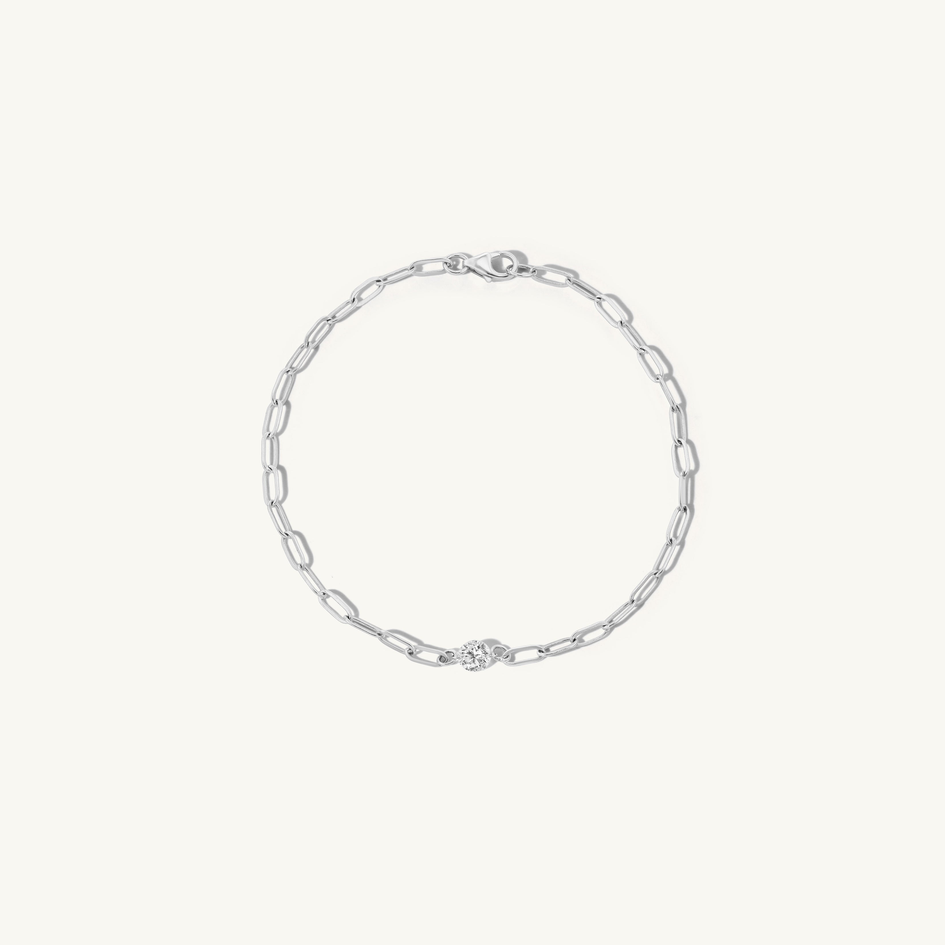 Pierced Diamond Paperclip Bracelet