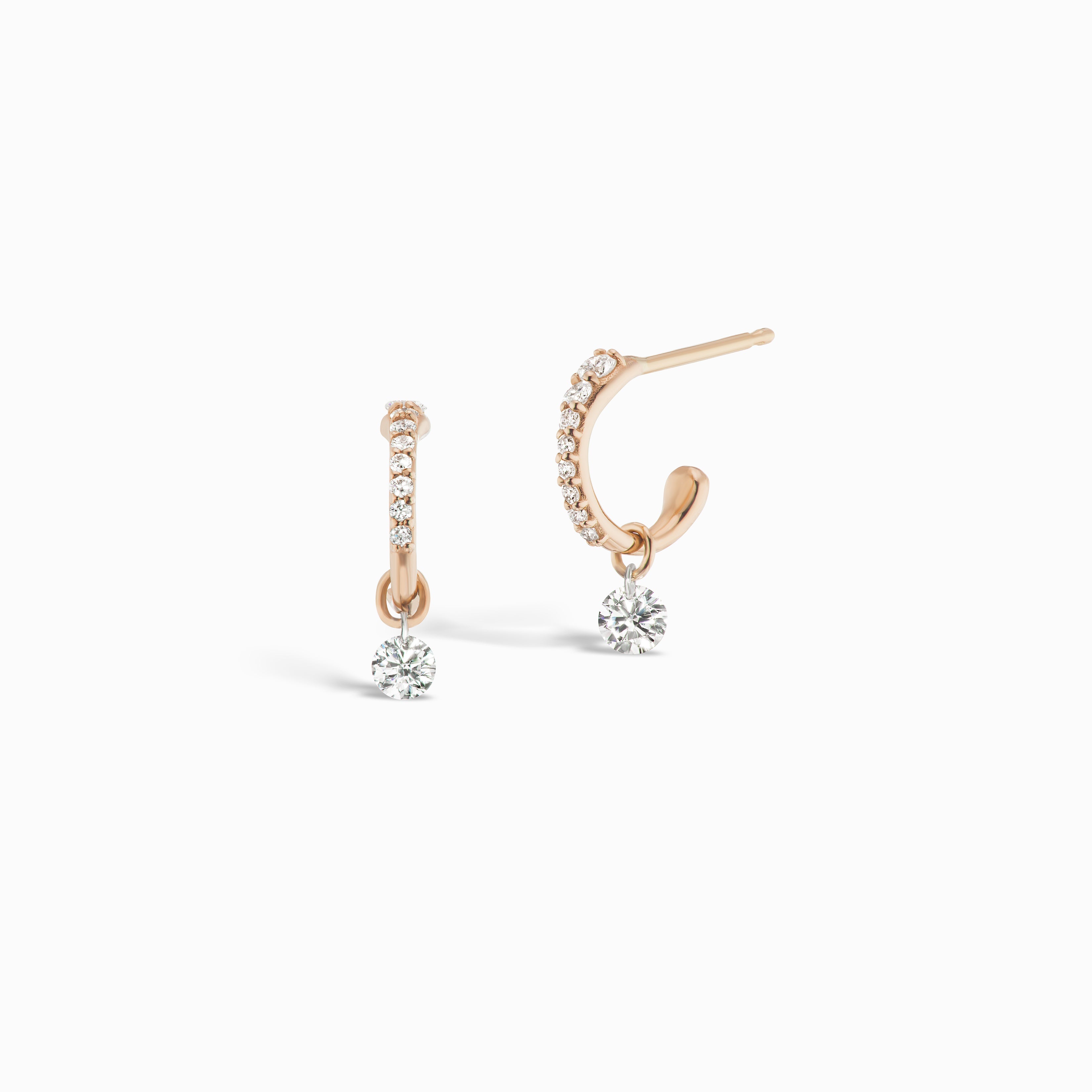 Pave Pierced Diamond Huggie