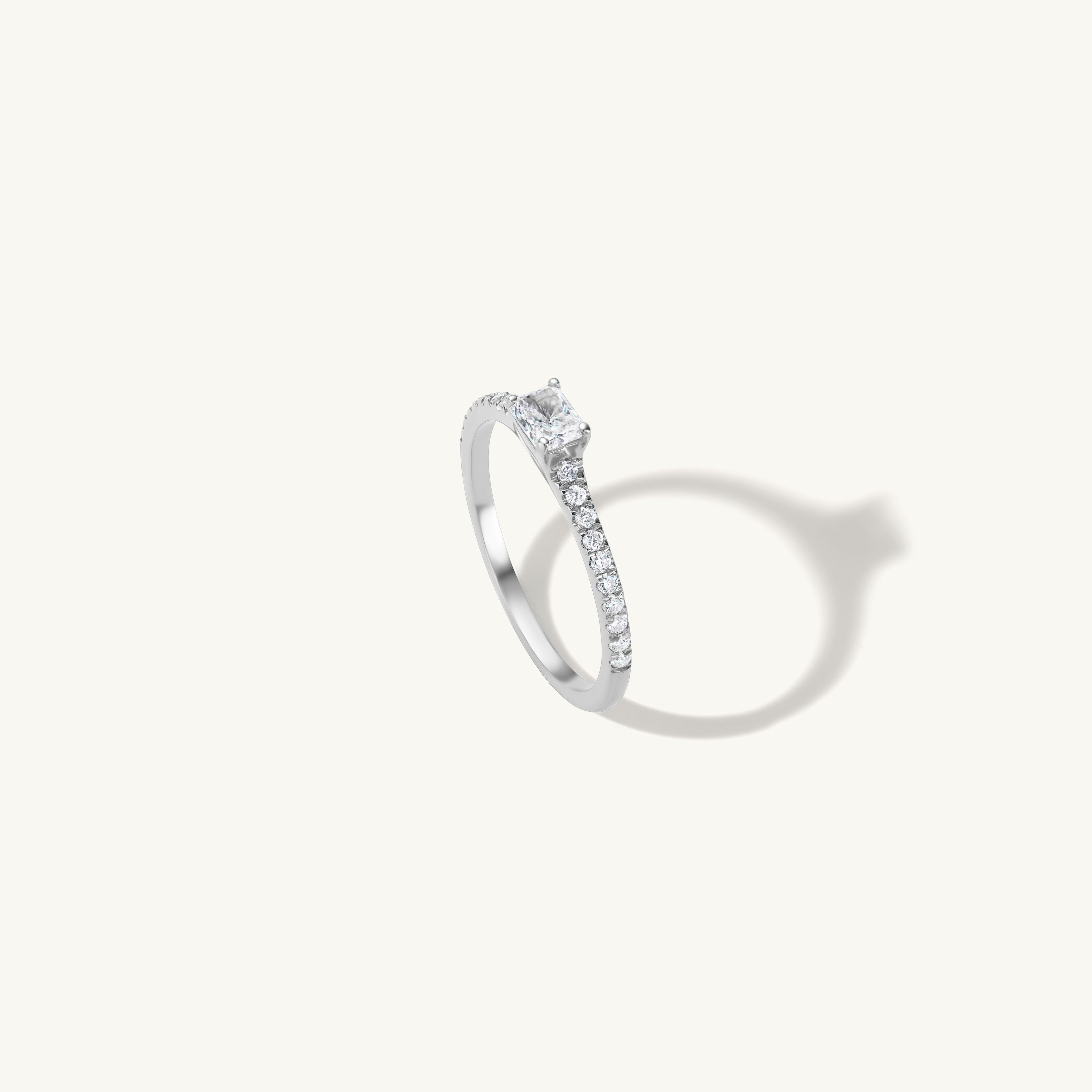 Emerald Ring with Pave Band