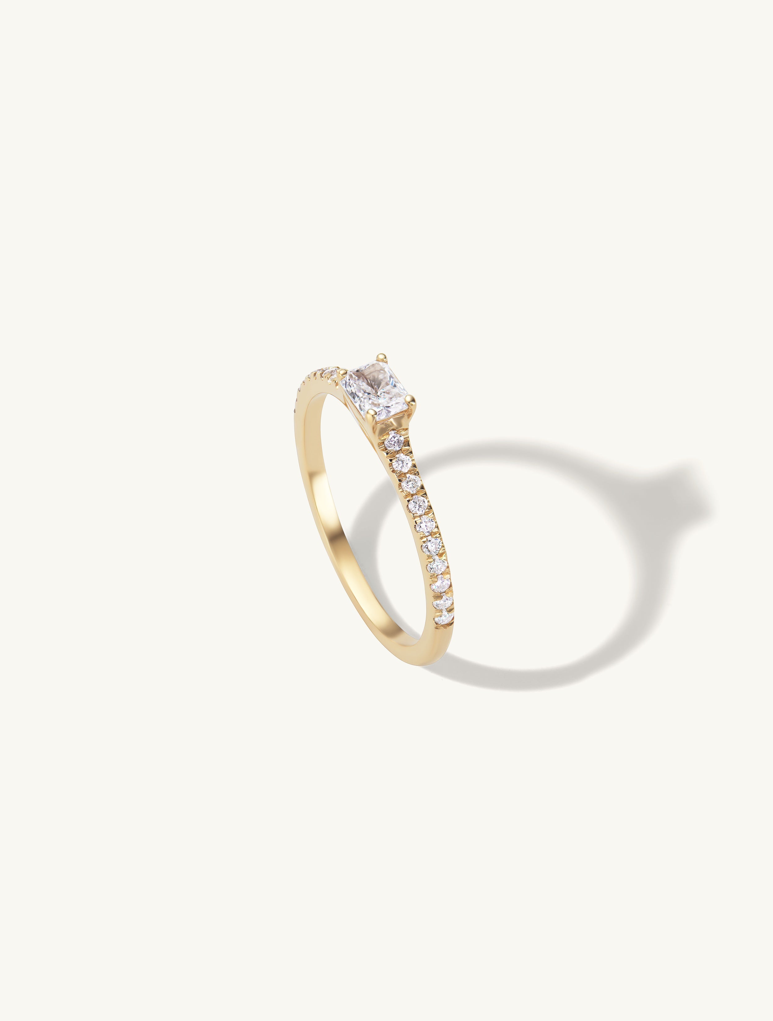 Emerald Ring with Pave Band