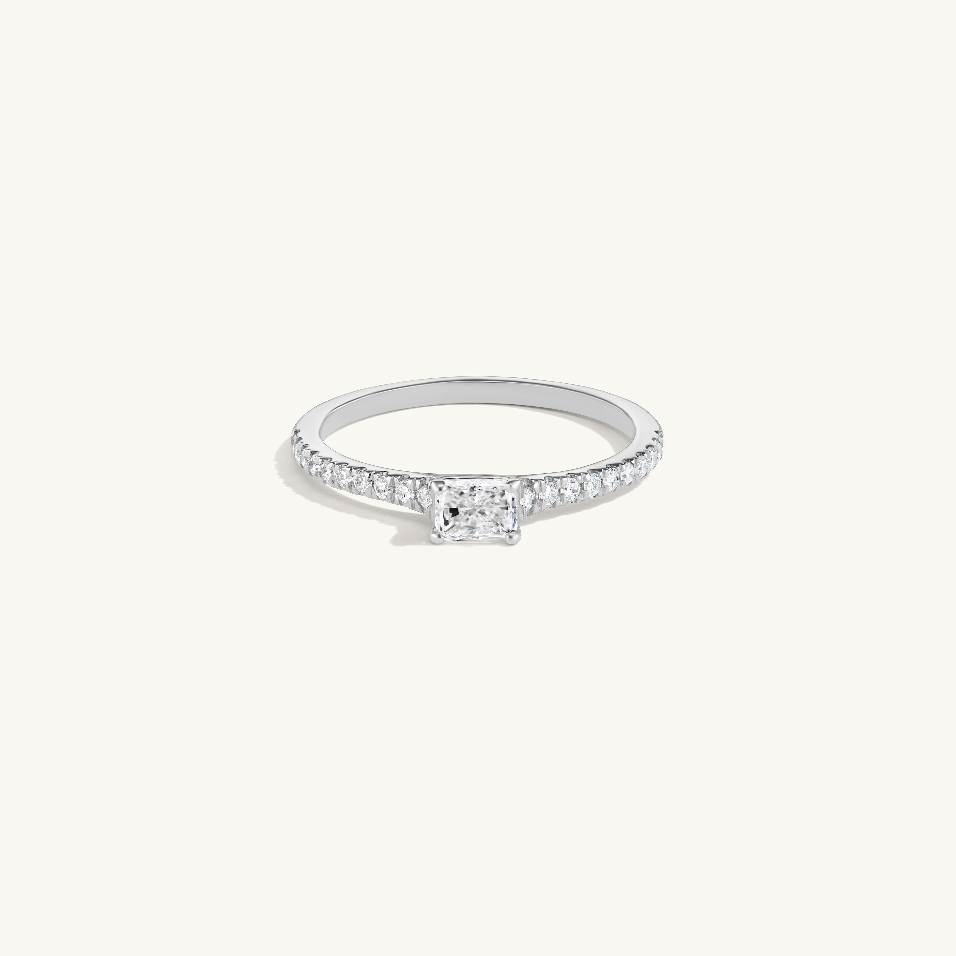 Emerald Ring with Pave Band