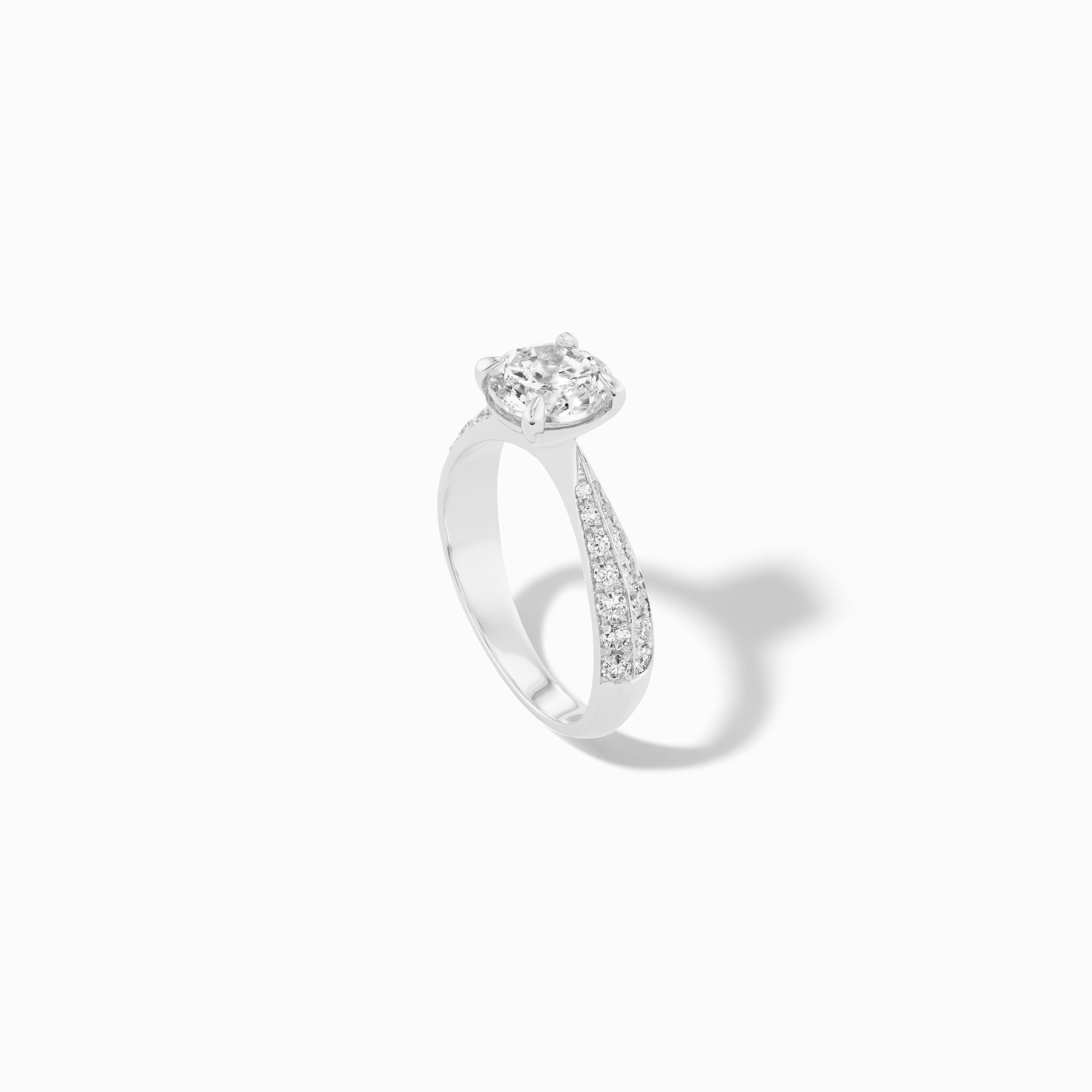 Tapered Pave Engagement Ring