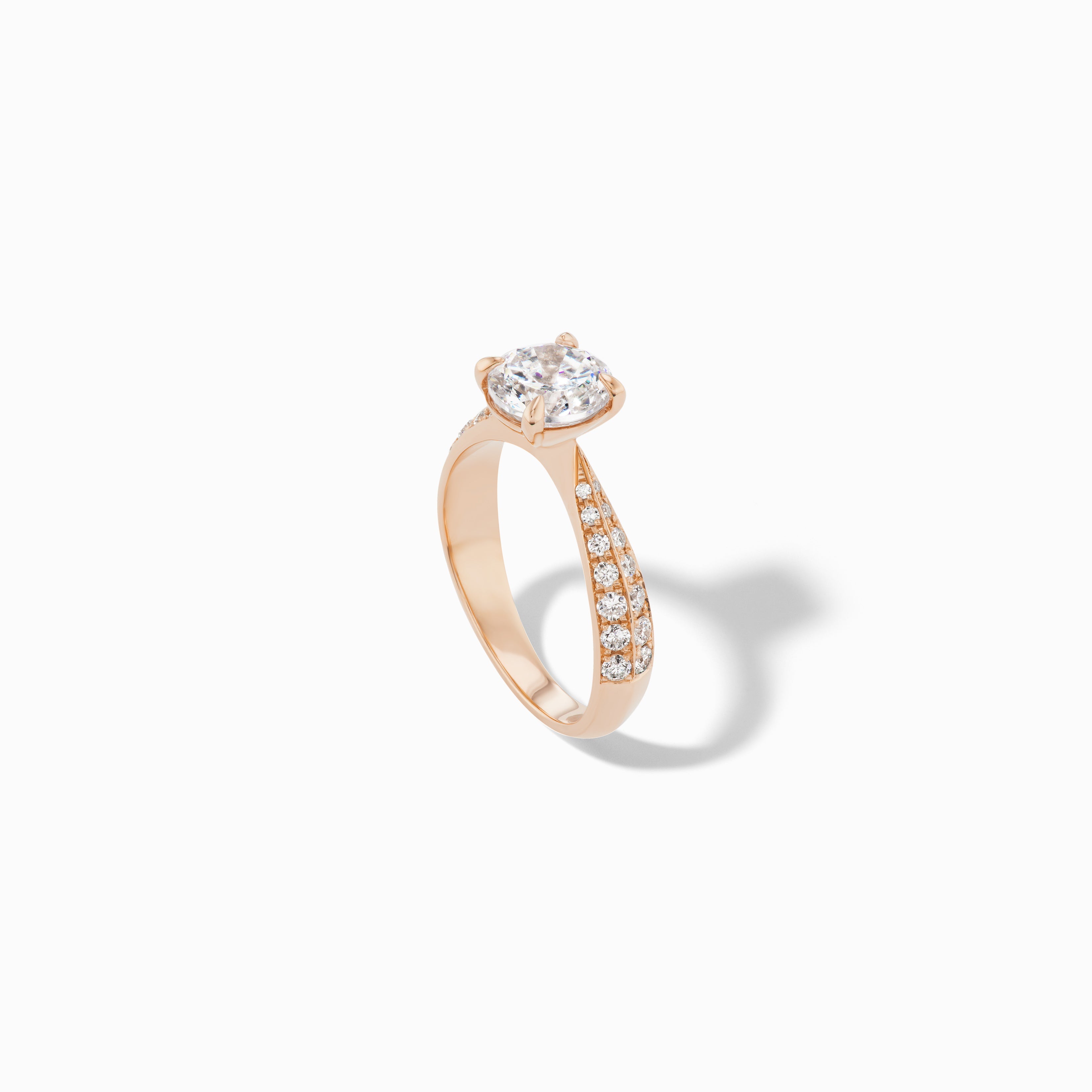 Tapered Pave Engagement Ring